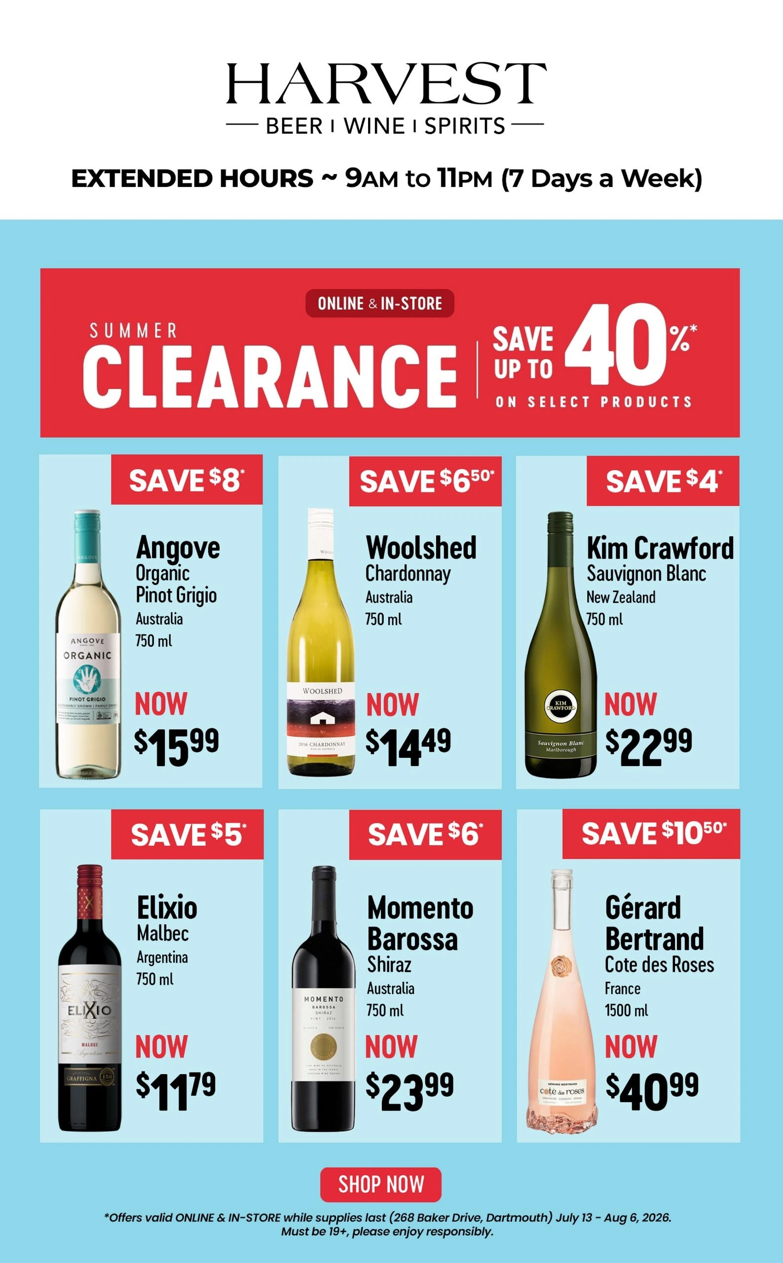 Harvest Beer Wine Spirits flyer page 1