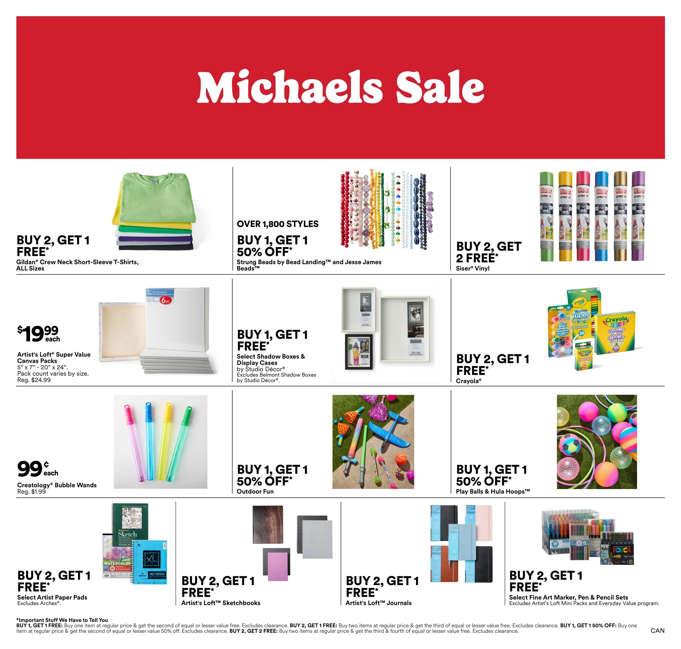Michaels Canada flyer page 1