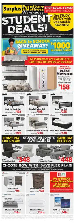 Surplus Furniture & Mattress Warehouse Student Deals