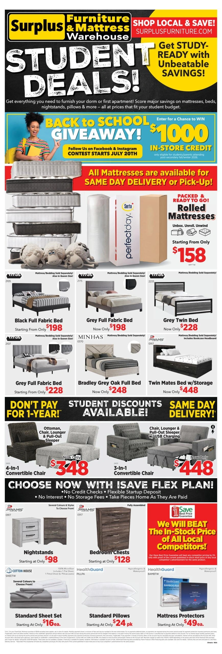 Surplus Furniture & Mattress Warehouse flyer page 1