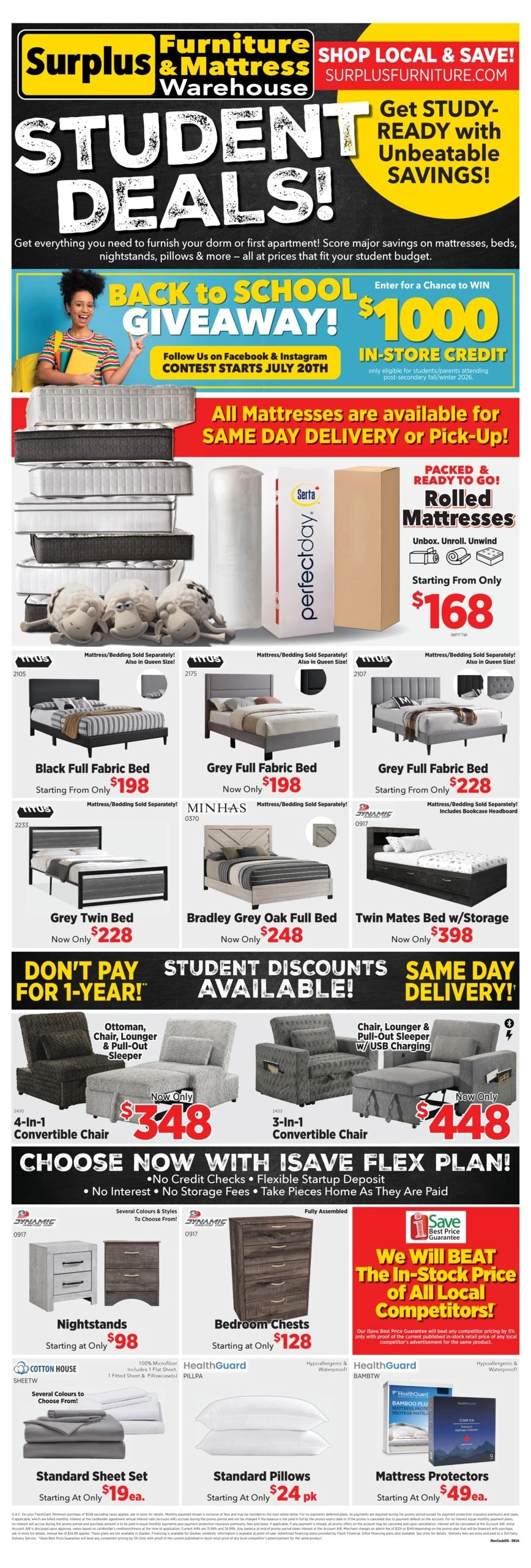 Surplus Furniture & Mattress Warehouse flyer page 1