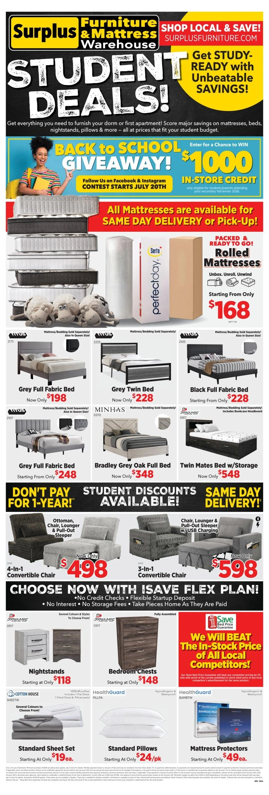 Surplus Furniture & Mattress Warehouse flyer page 1
