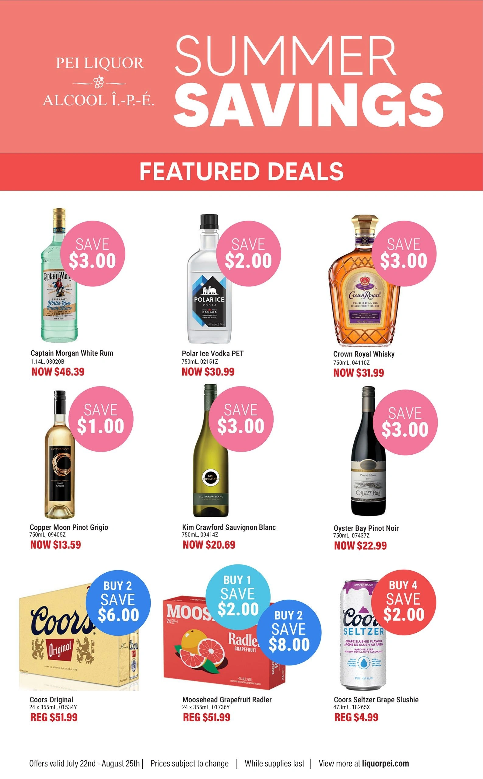 PEI Liquor flyer page 1