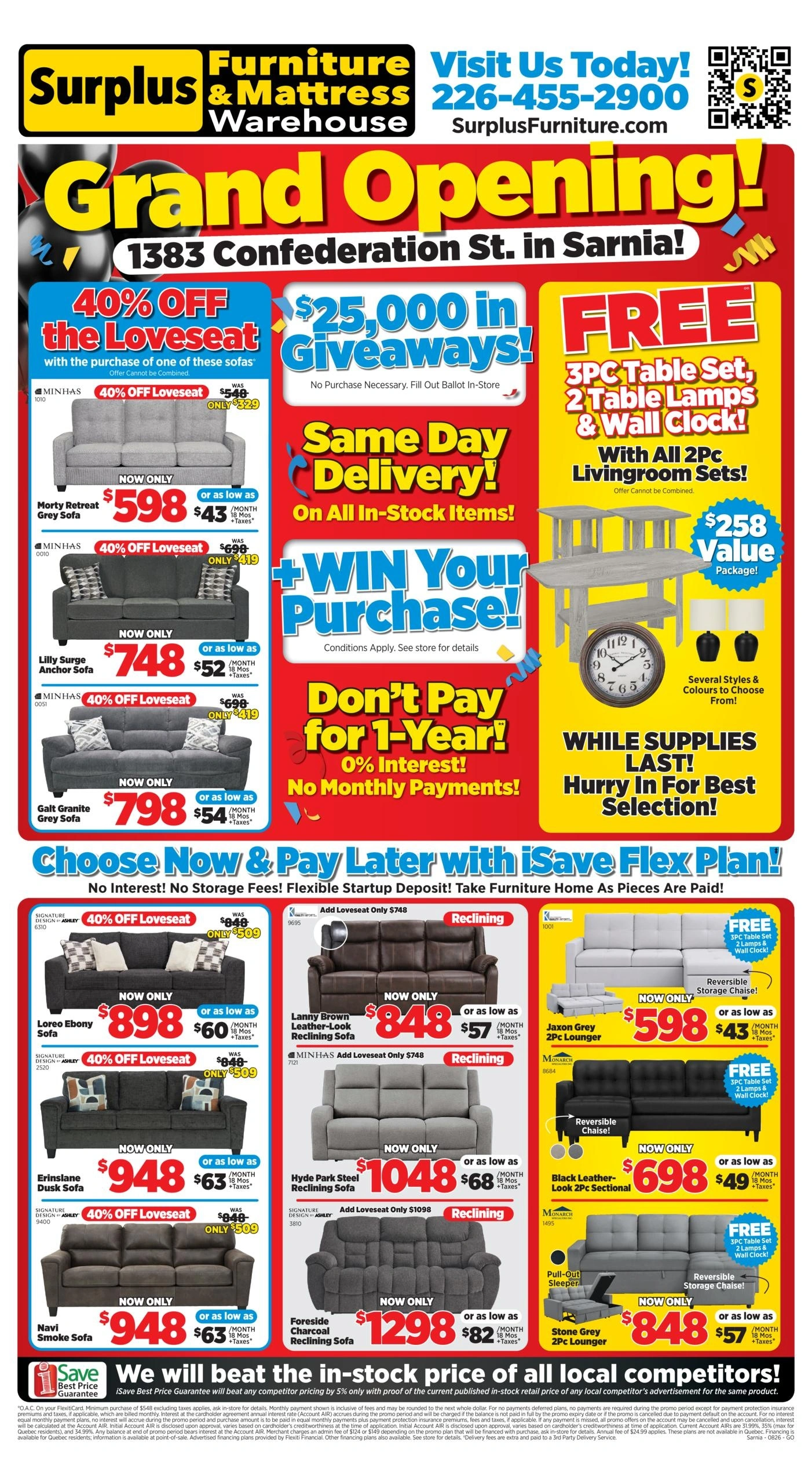 Surplus Furniture & Mattress Warehouse flyer page 1