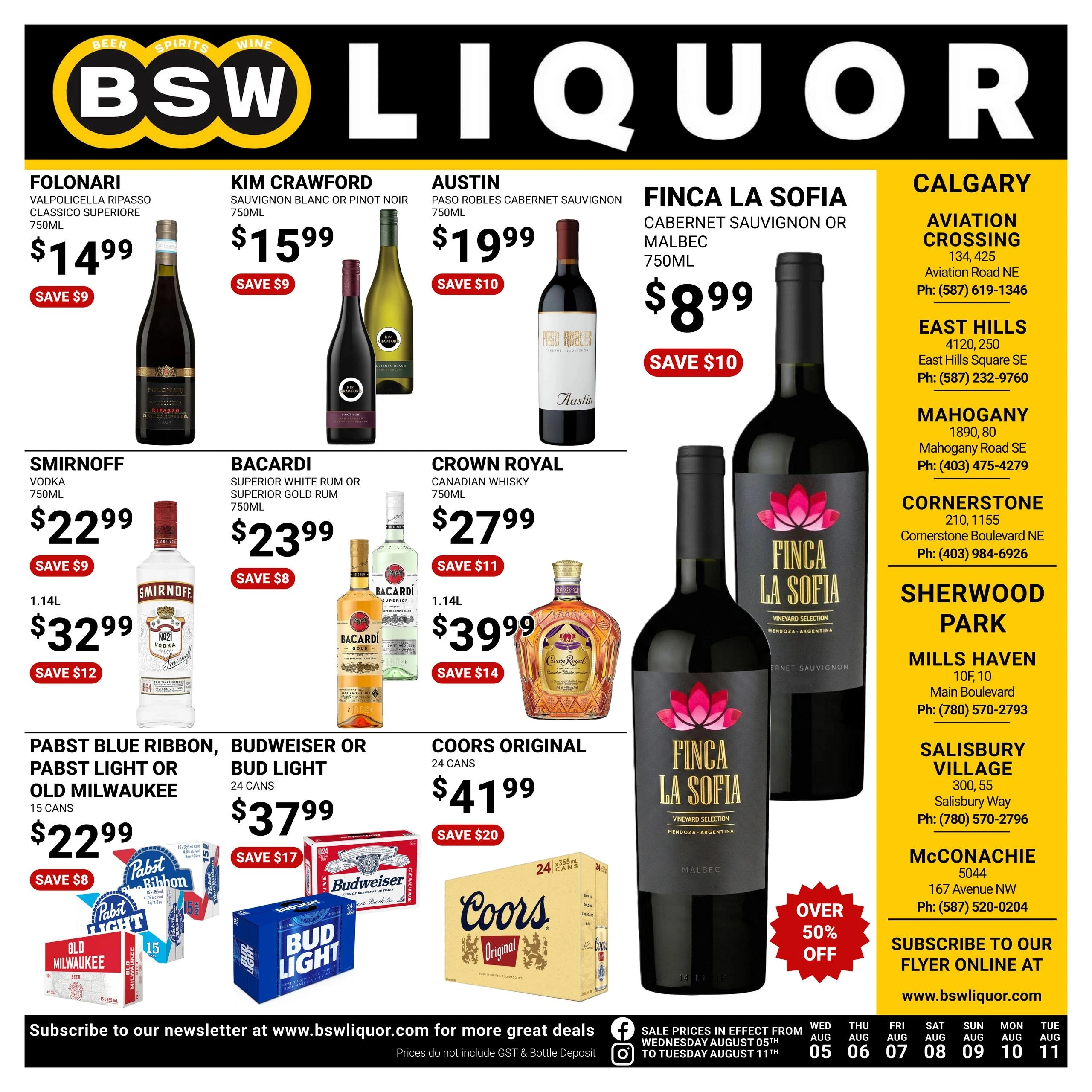 BSW Liquor flyer page 1