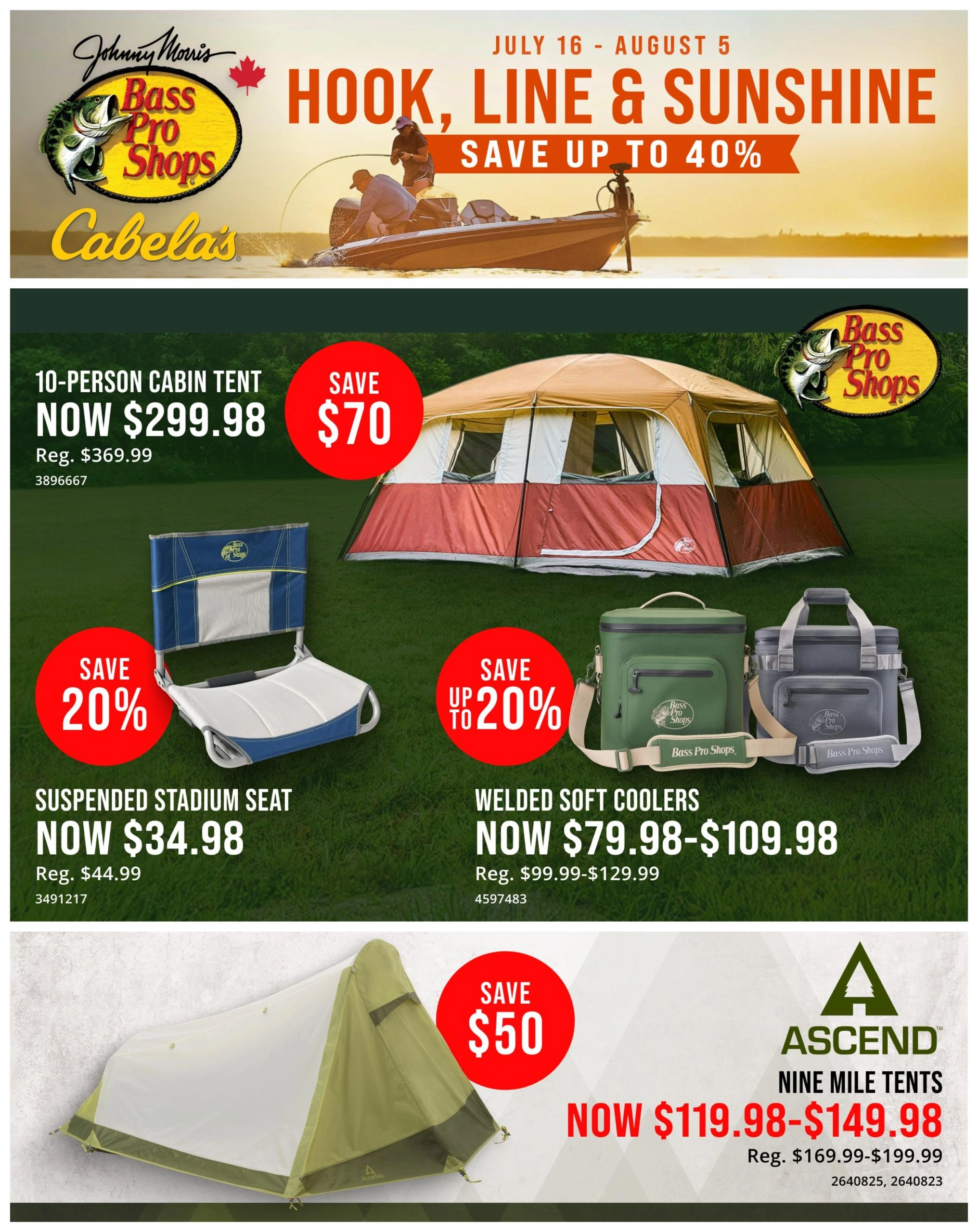 Cabela's & Bass Pro flyer page 1