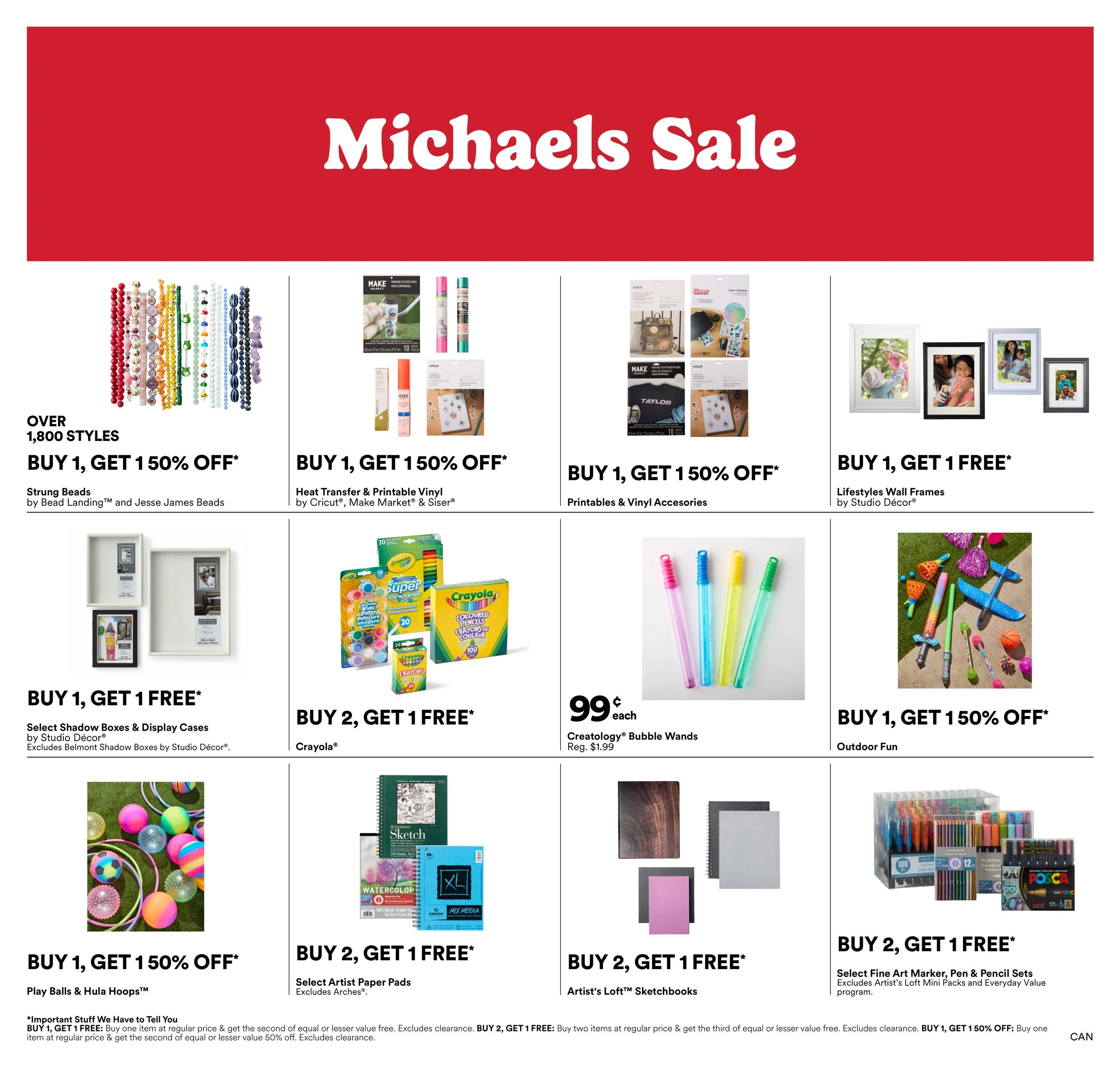 Michaels Canada flyer page 1