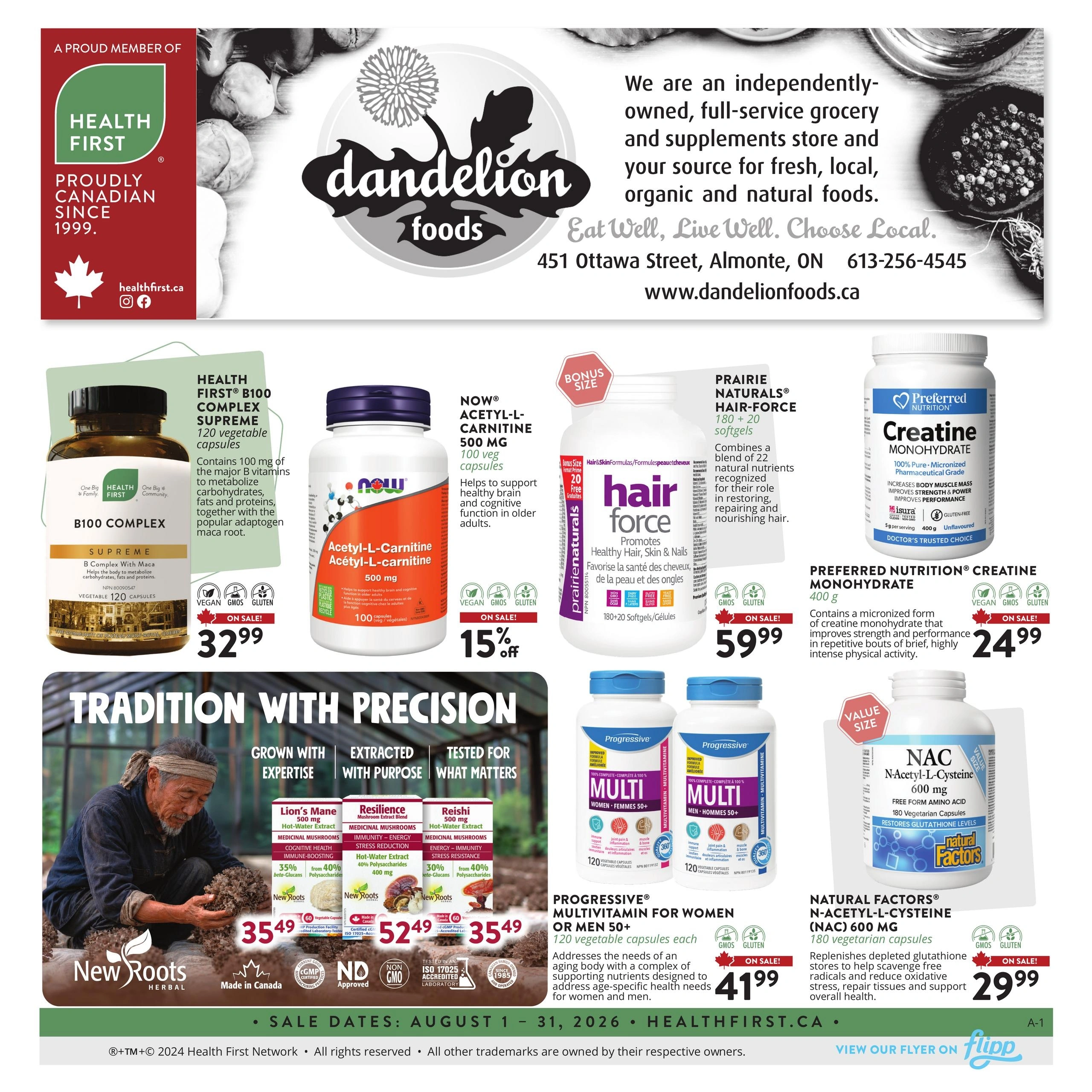 Dandelion Foods flyer page 1