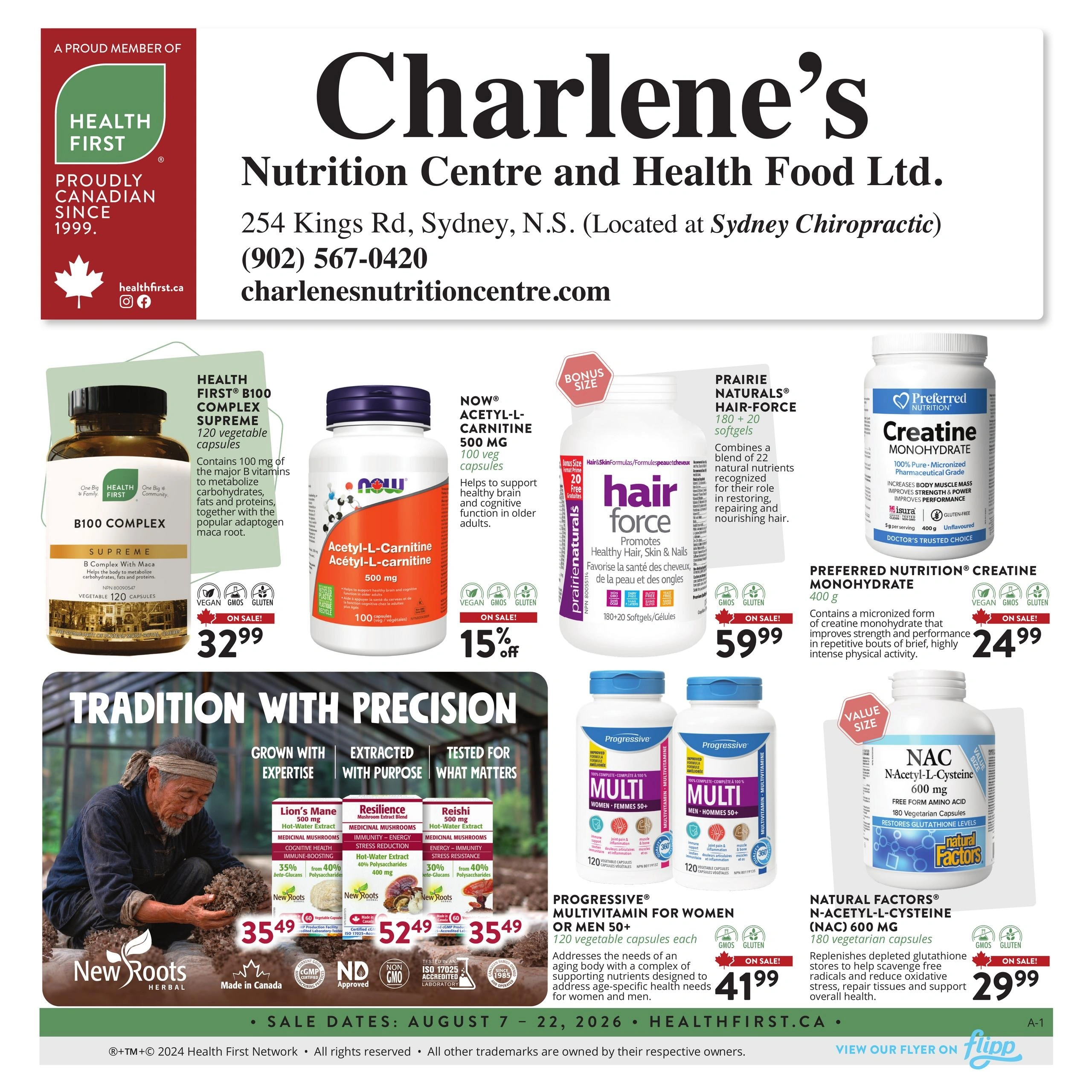 Charlene's Nutrition Centre flyer page 1