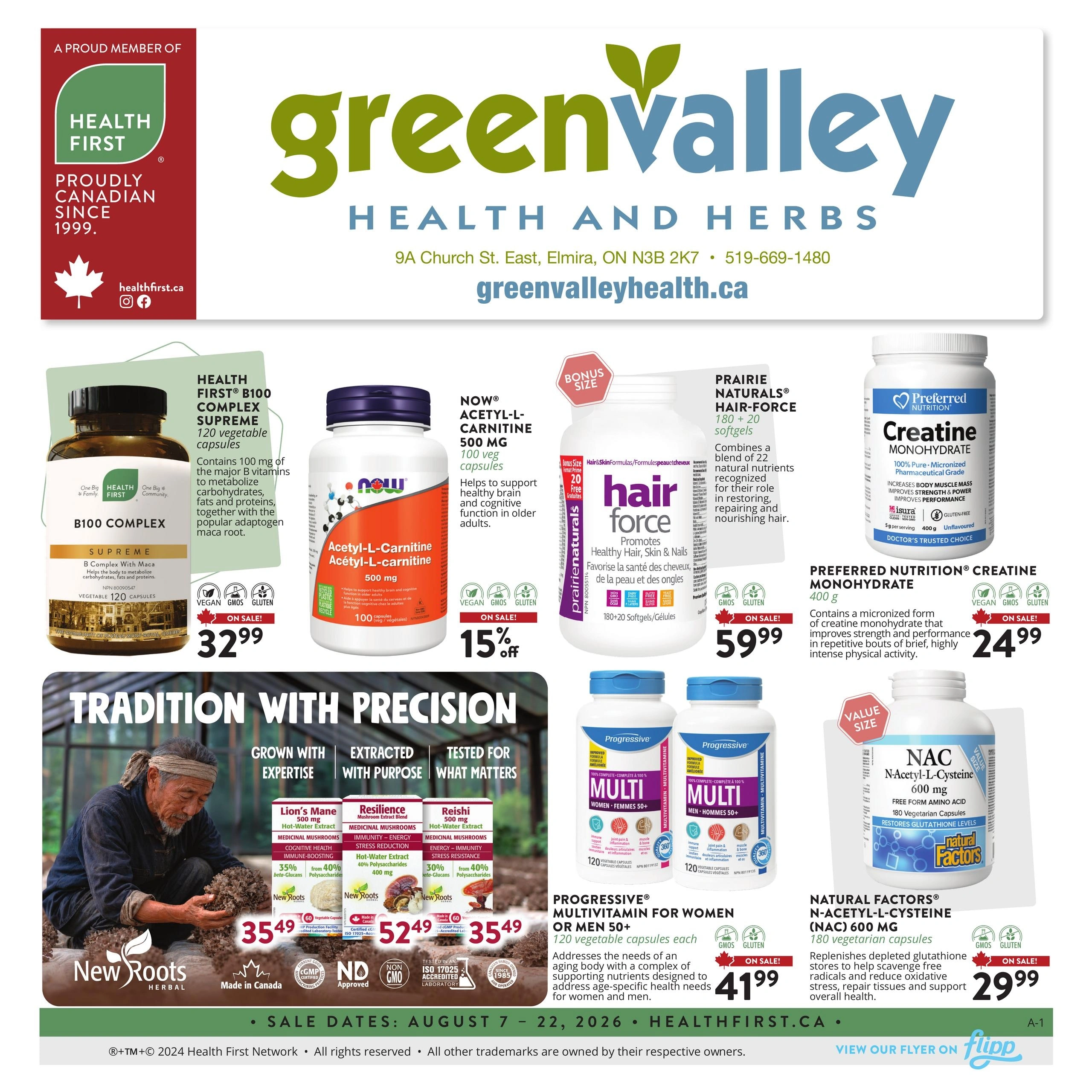 Green Valley Health and Herbs flyer page 1