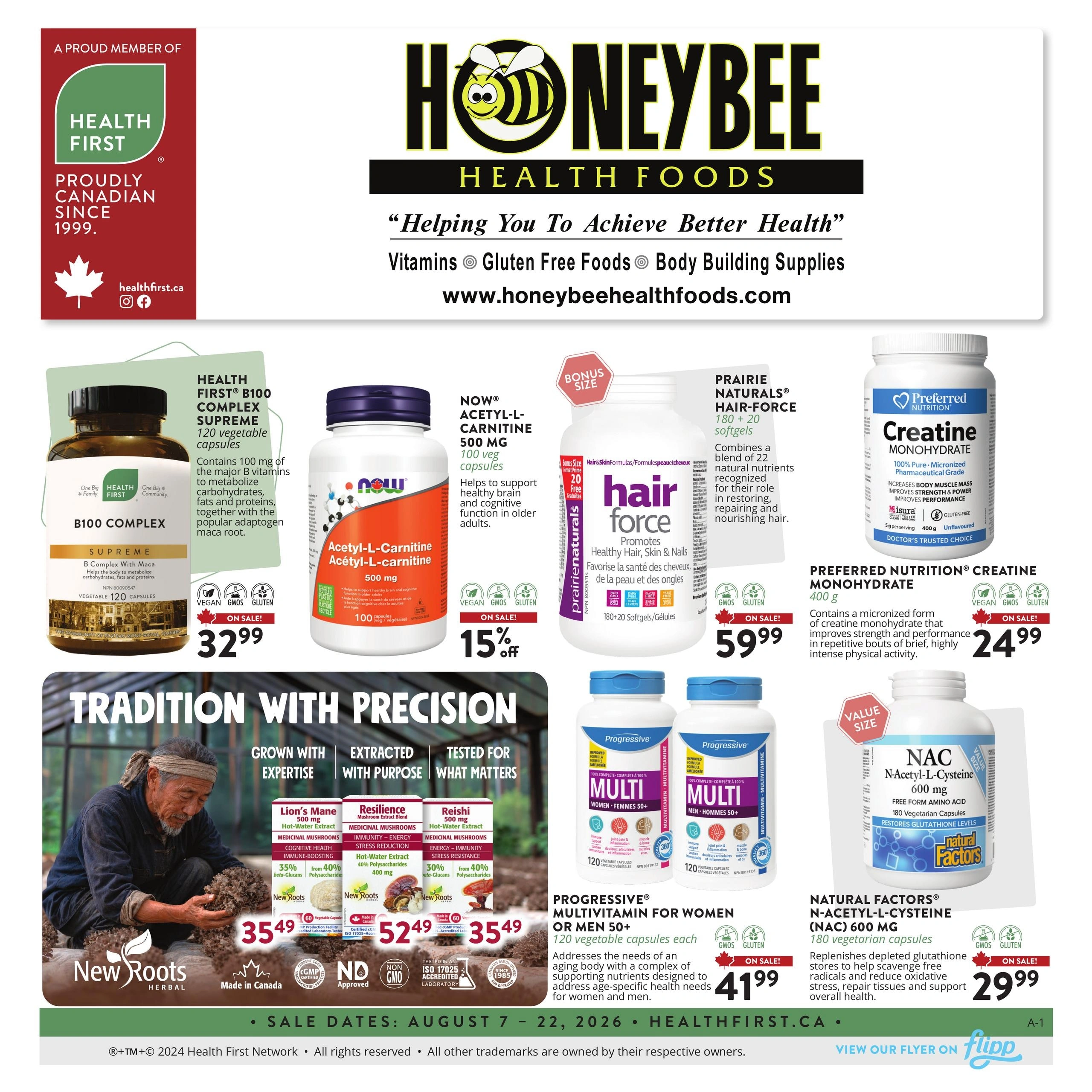 Honeybee Health Foods flyer page 1