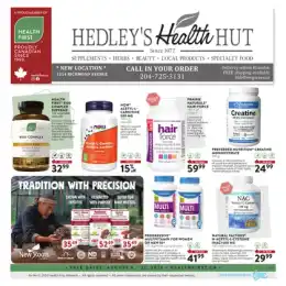 Hedley's Health Hut flyer