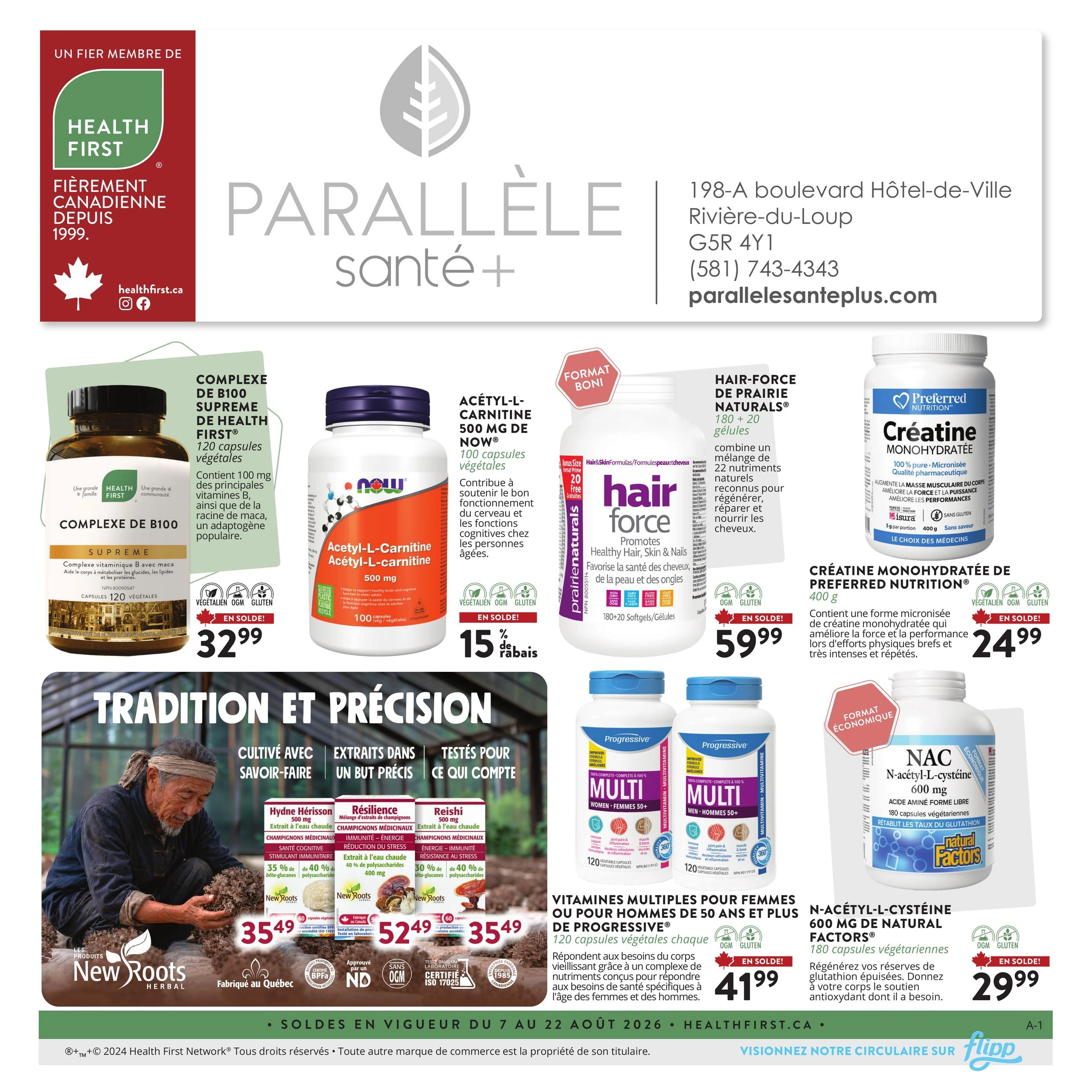Parallèle Santé Plus flyer page 1
