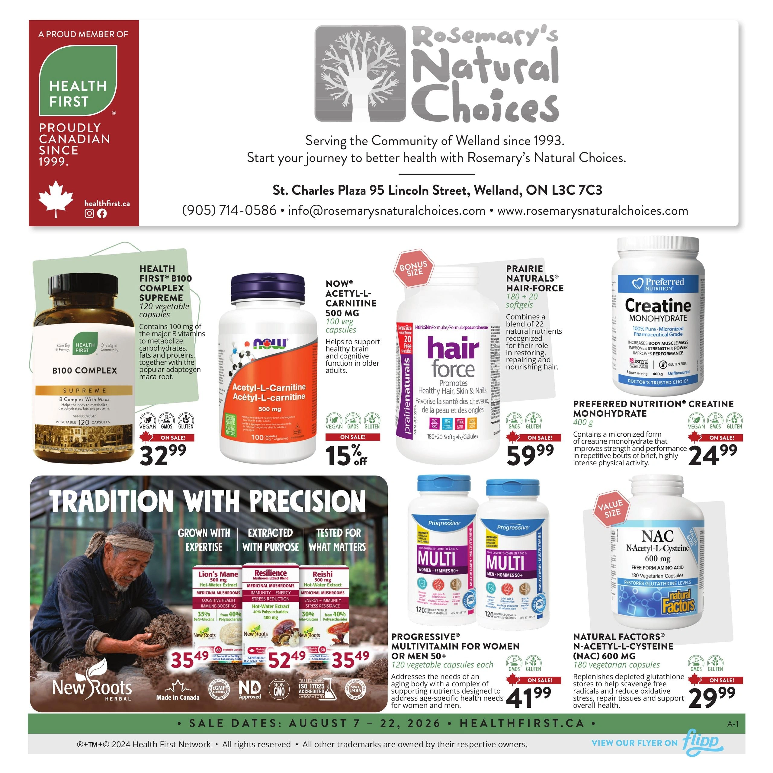 Rosemary's Natural Choices flyer page 1