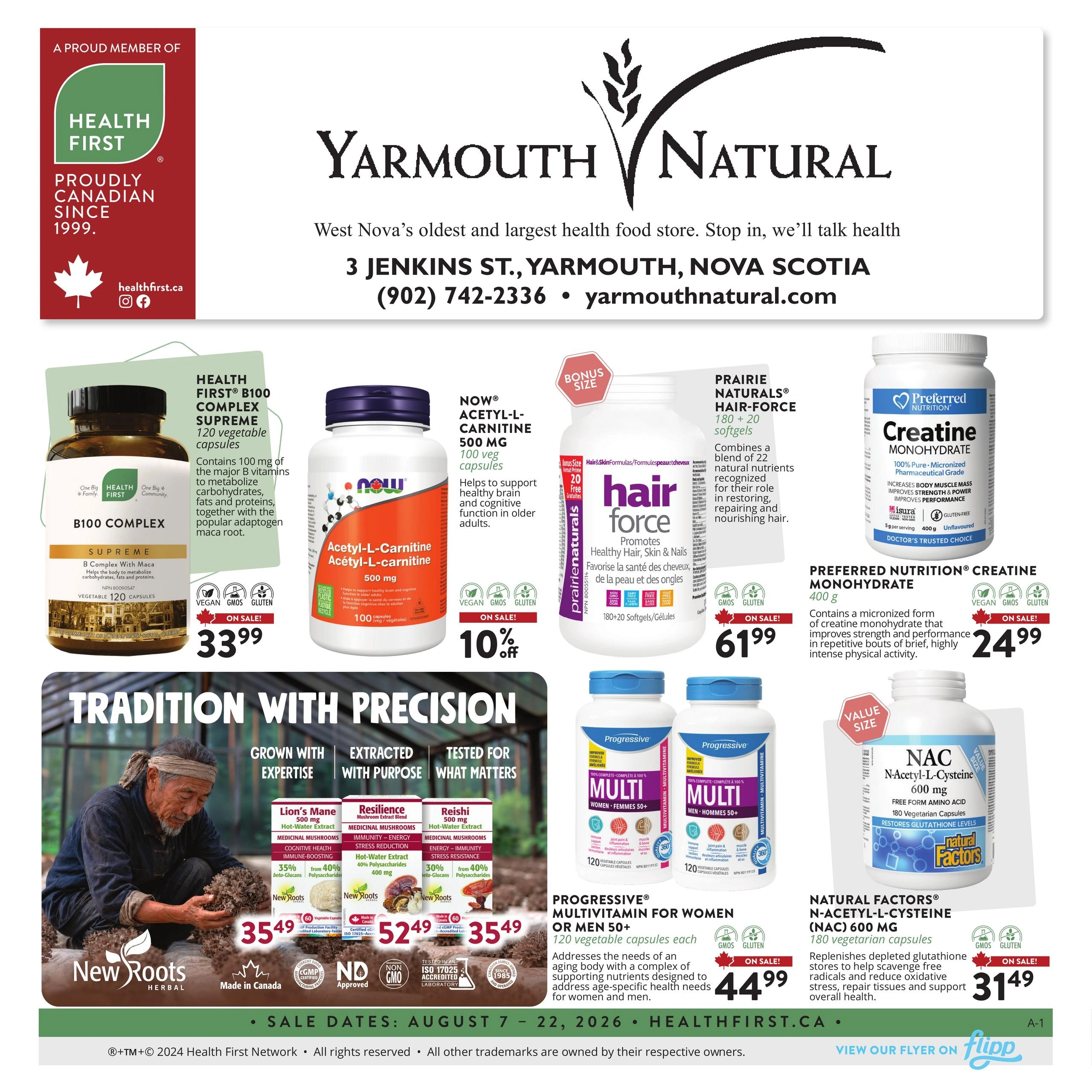 Yarmouth Naturals Foods flyer page 1