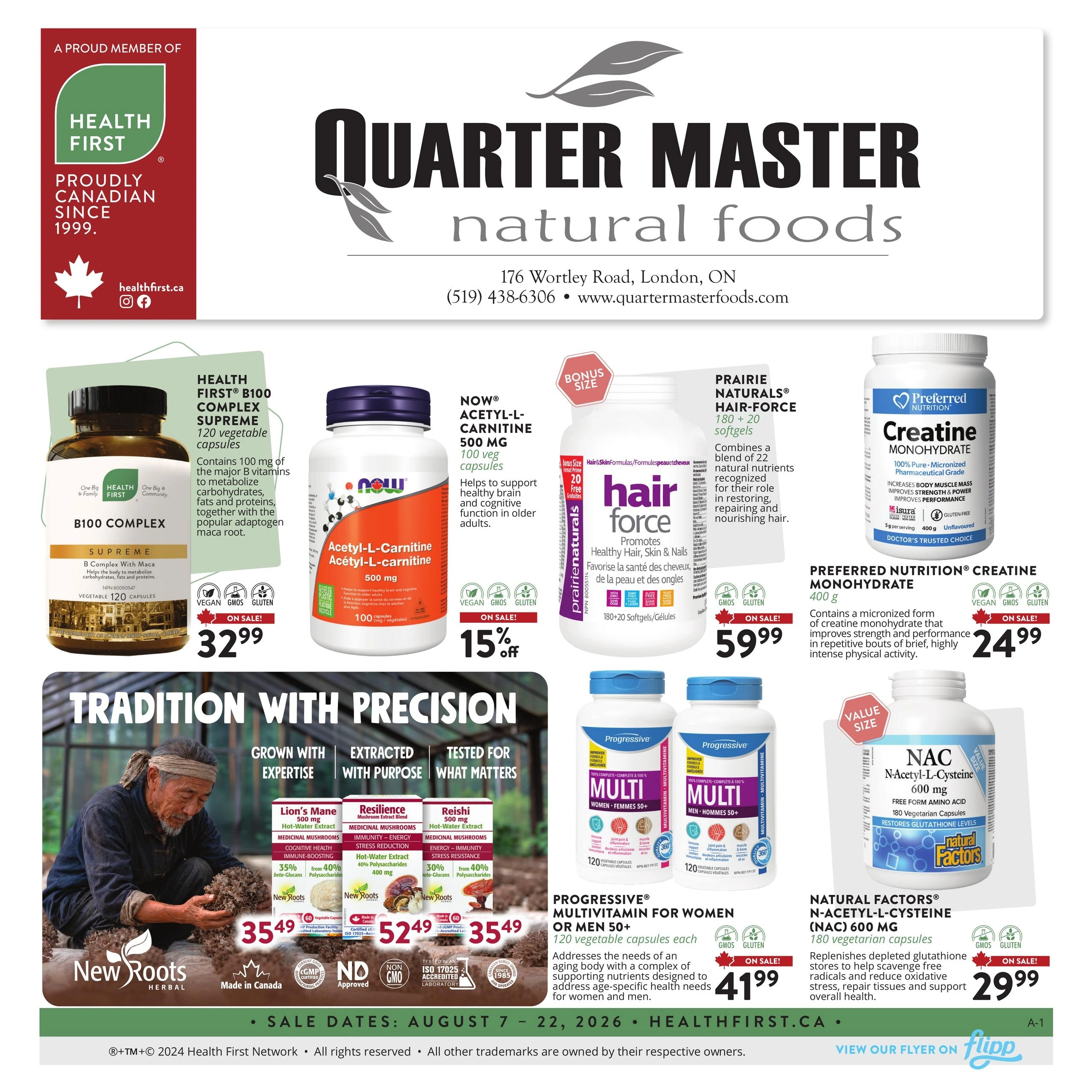 Quarter Master Natural Foods flyer page 1