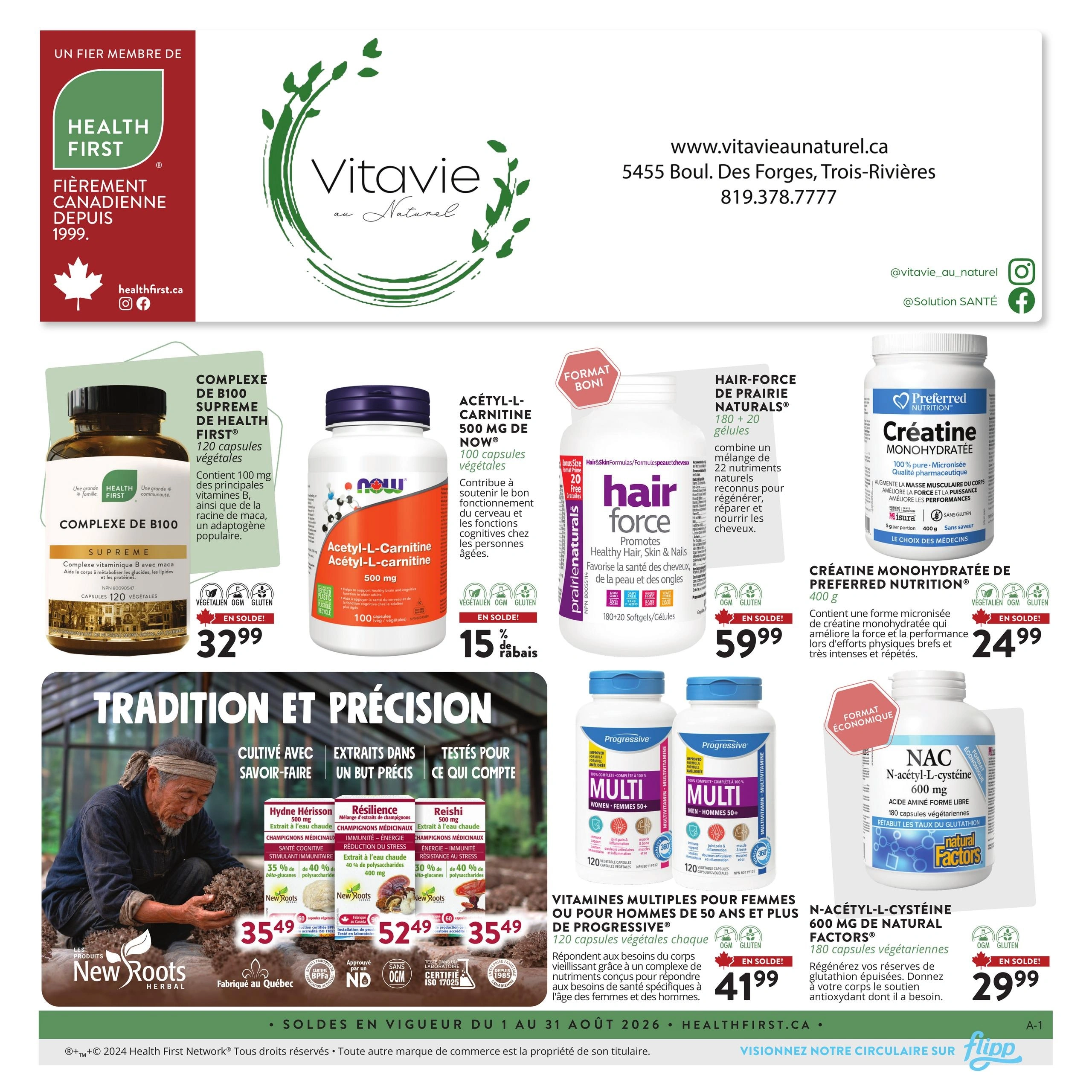 Vitavie au Naturel flyer page 1