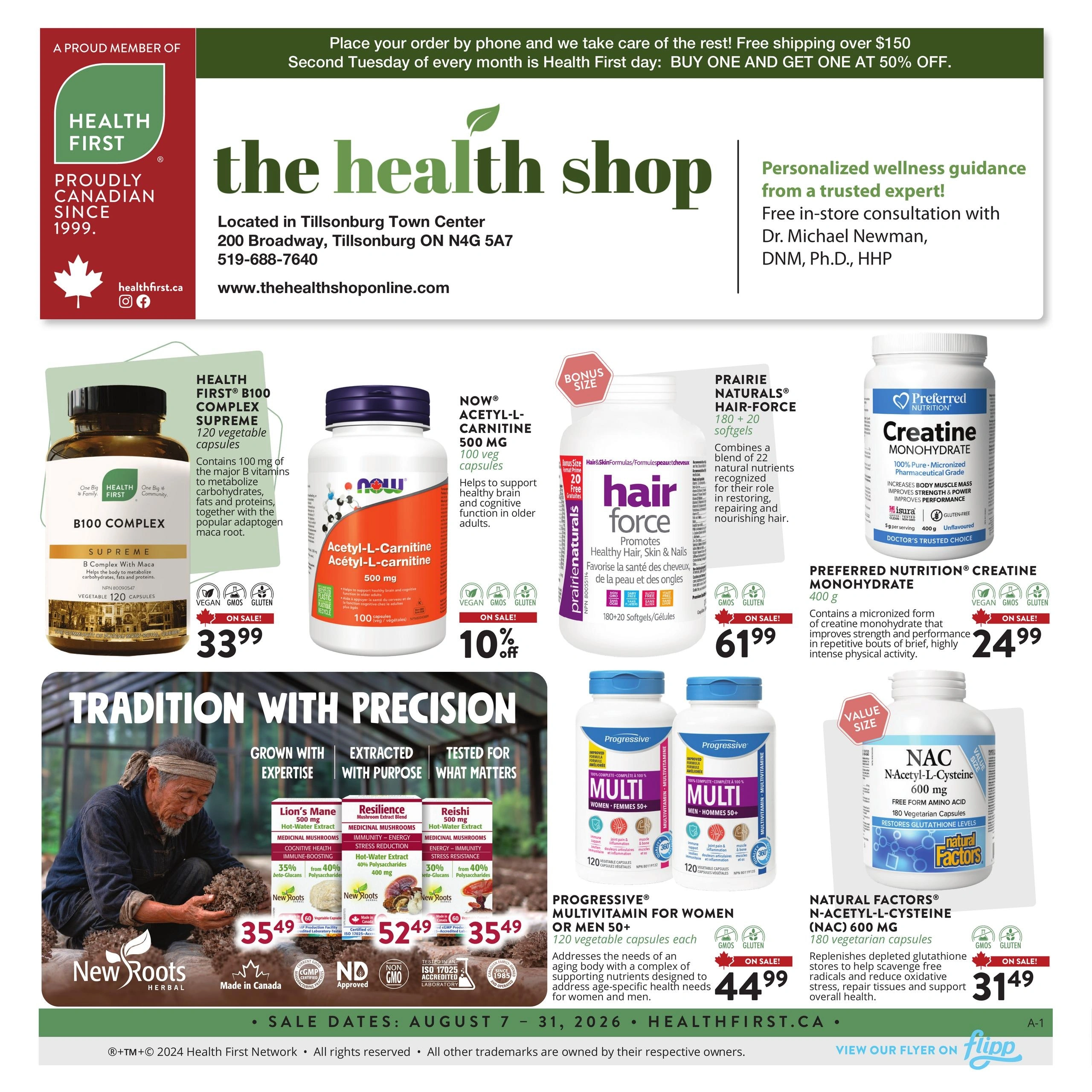 The Health Shop flyer page 1
