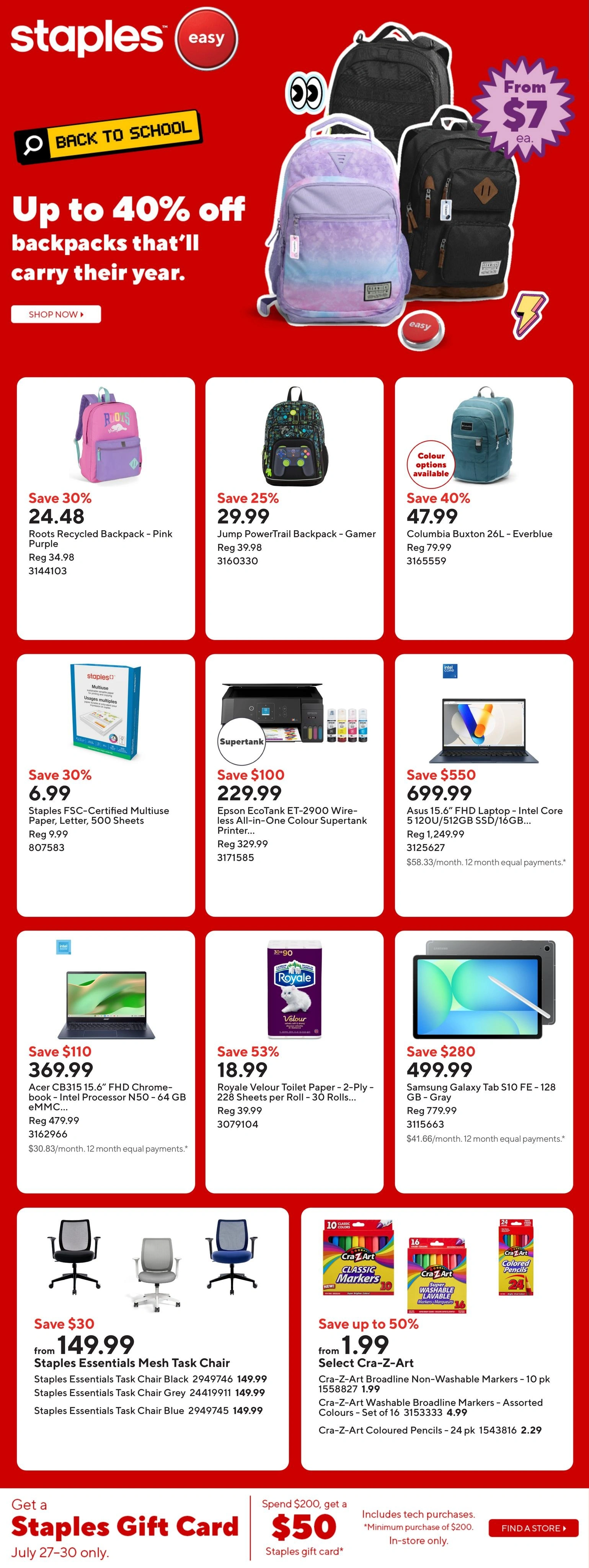 Staples flyer page 1