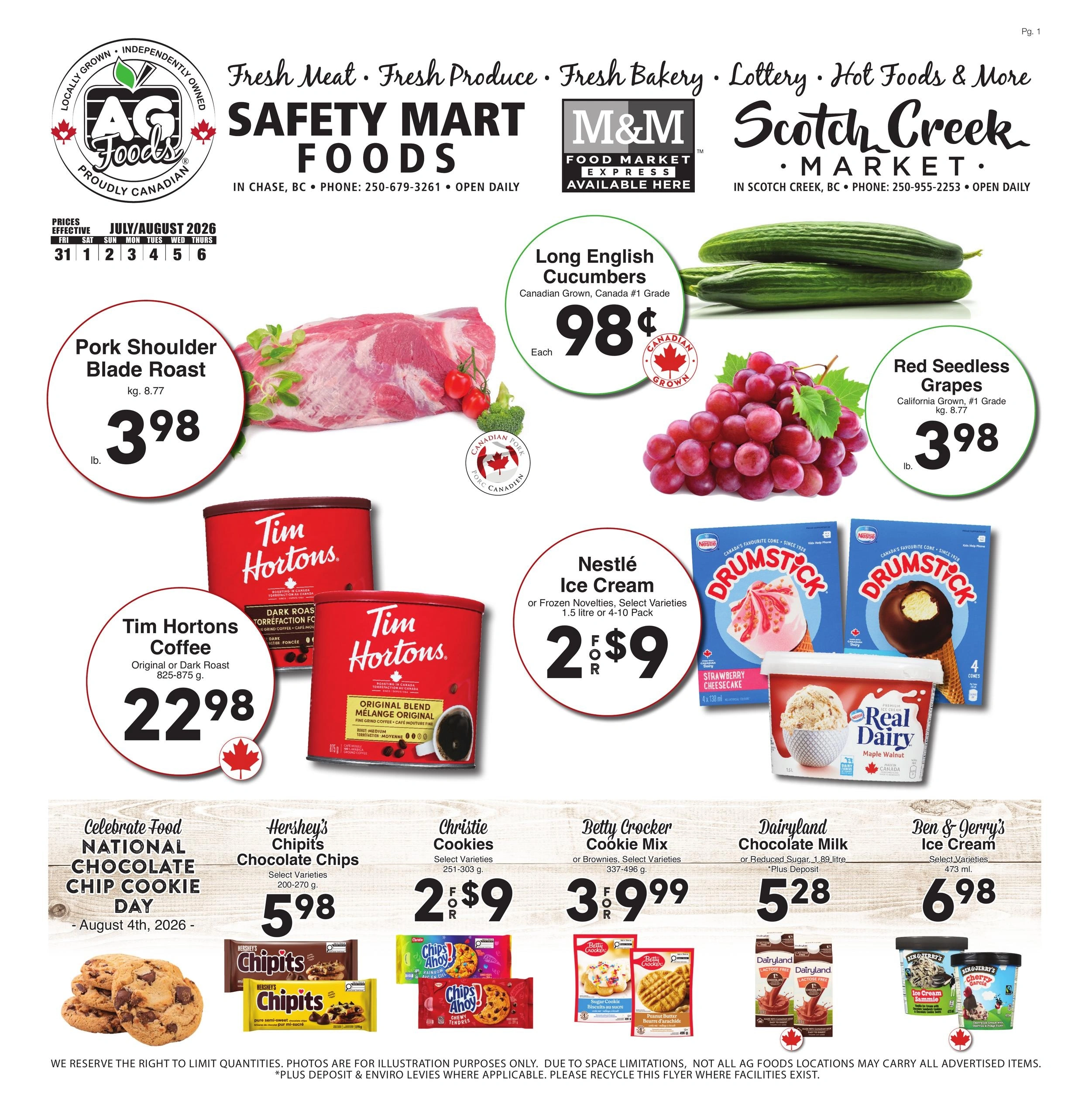 Safety Foods & Scotch Creek Market flyer page 1