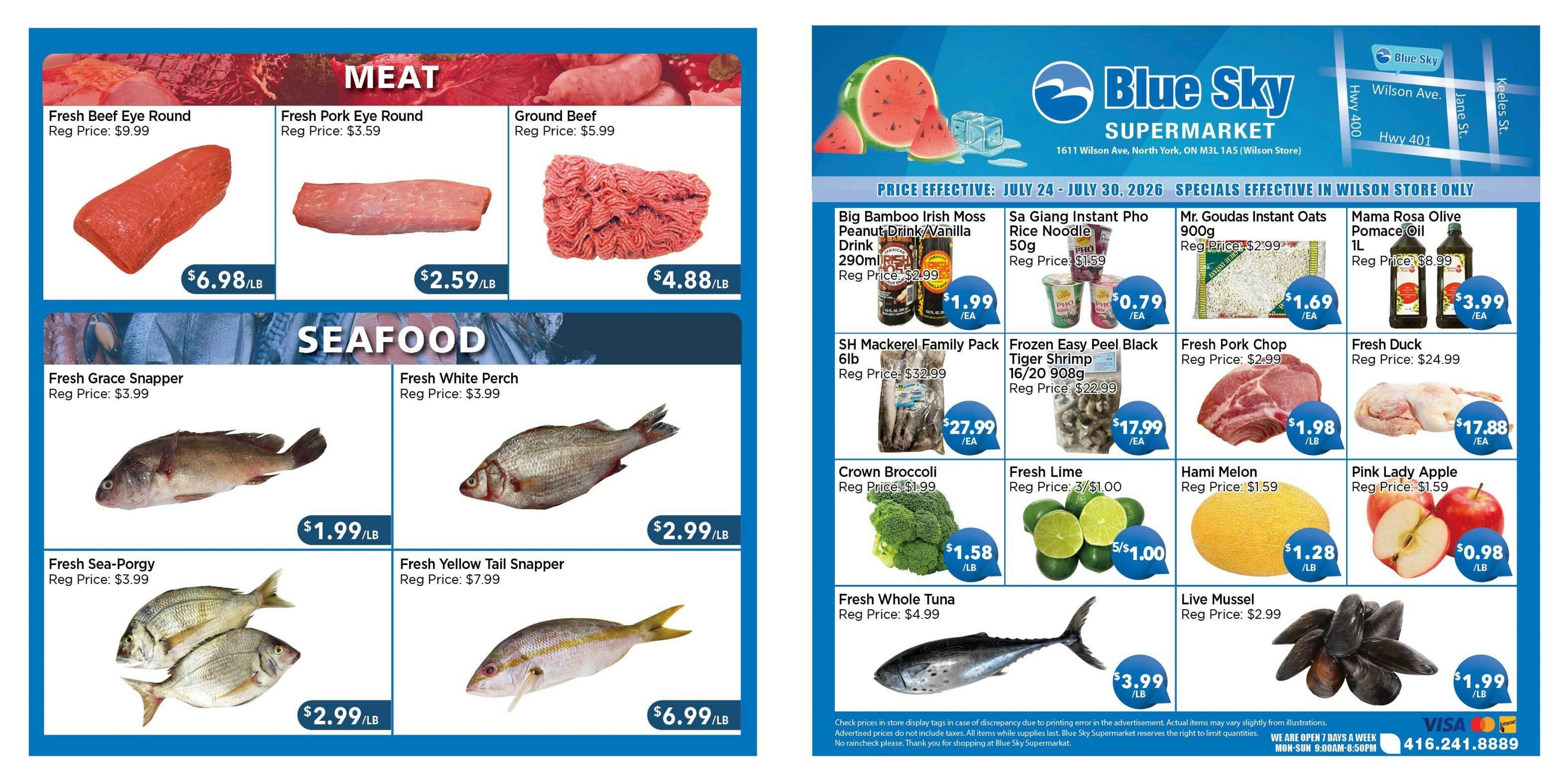 Blue Sky Supermarket flyer page 1
