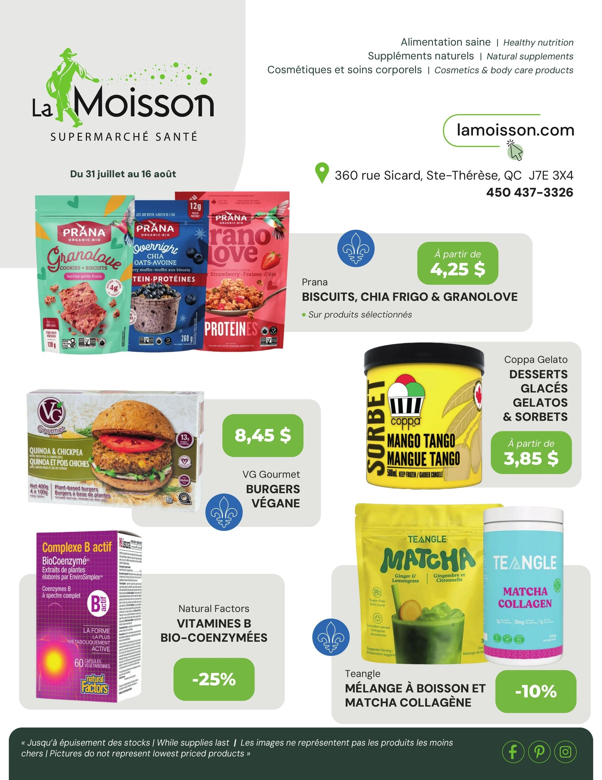La Moisson flyer page 1