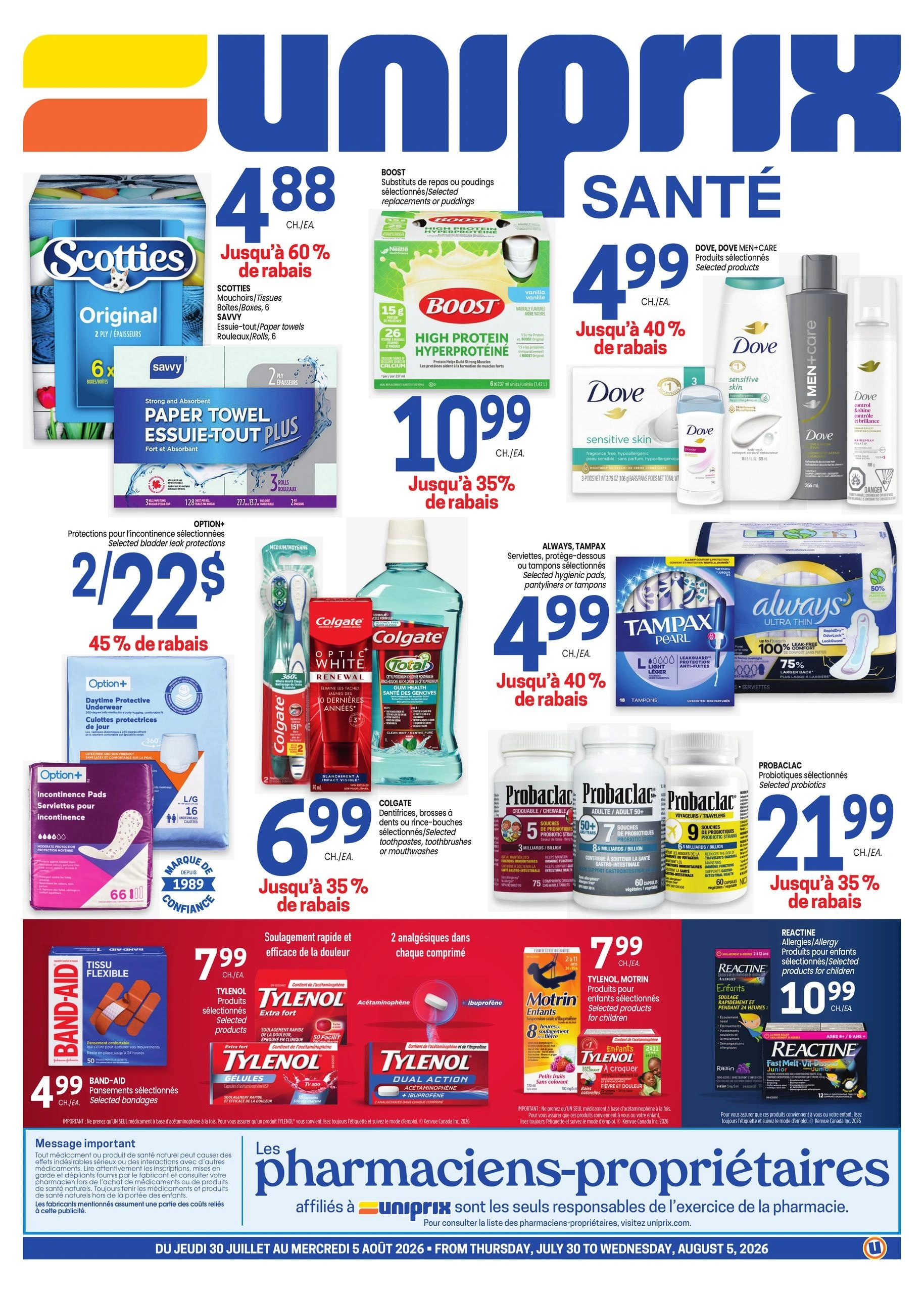 Uniprix flyer page 1