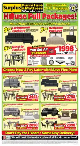 Surplus Furniture & Mattress Warehouse Flyer