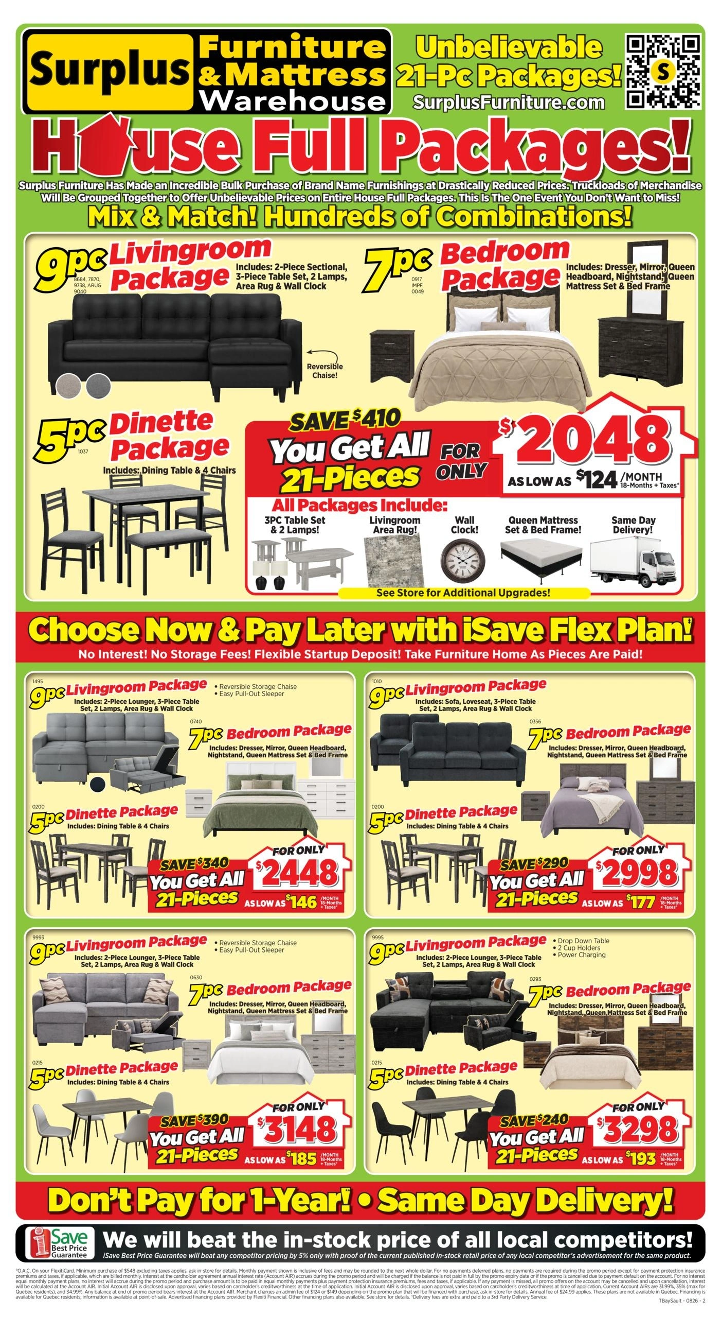 Surplus Furniture & Mattress Warehouse flyer page 1
