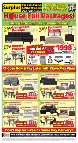 Surplus Furniture & Mattress Warehouse Flyer