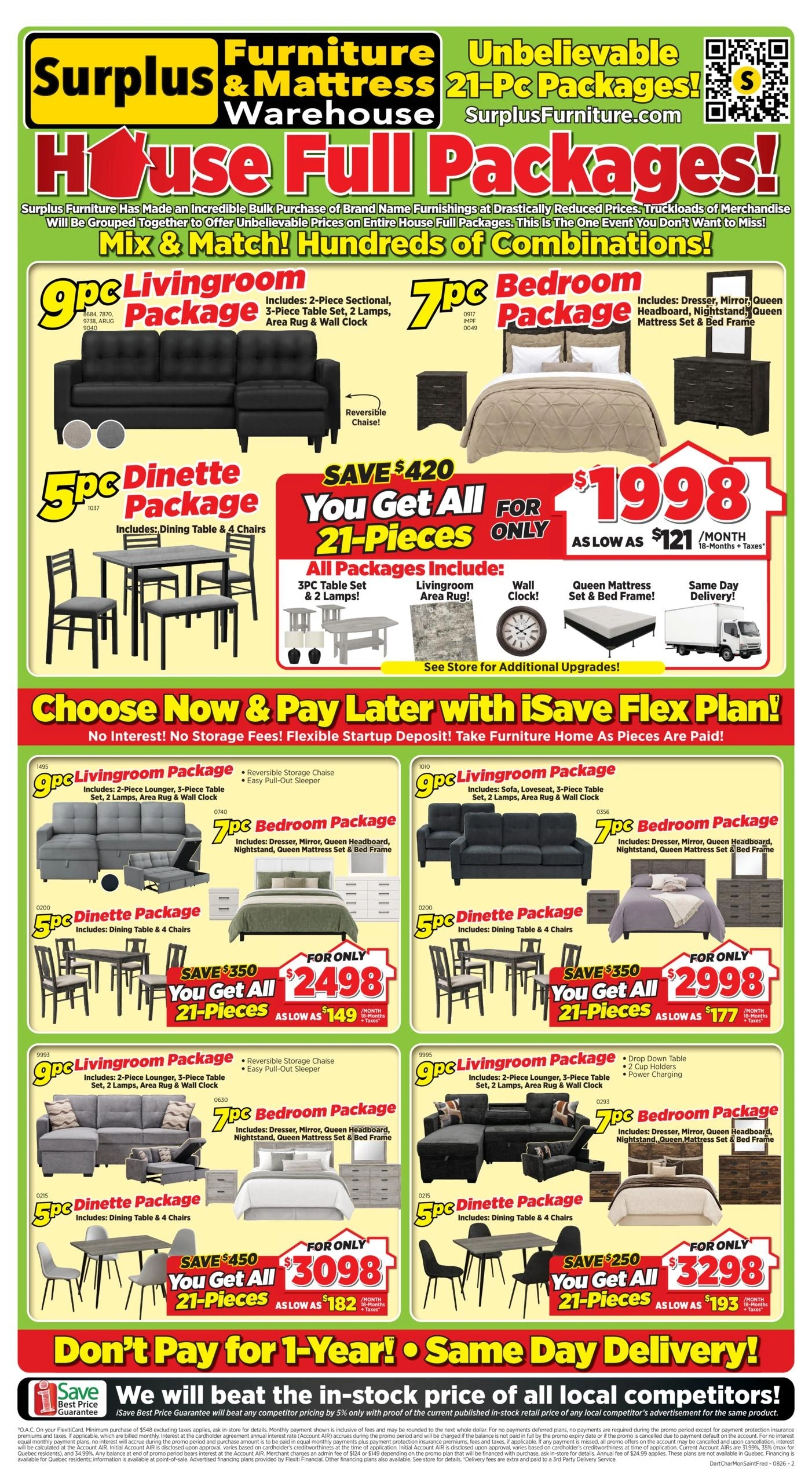 Surplus Furniture & Mattress Warehouse flyer page 1