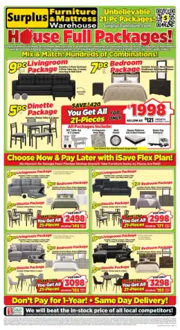 Surplus Furniture & Mattress Warehouse Flyer