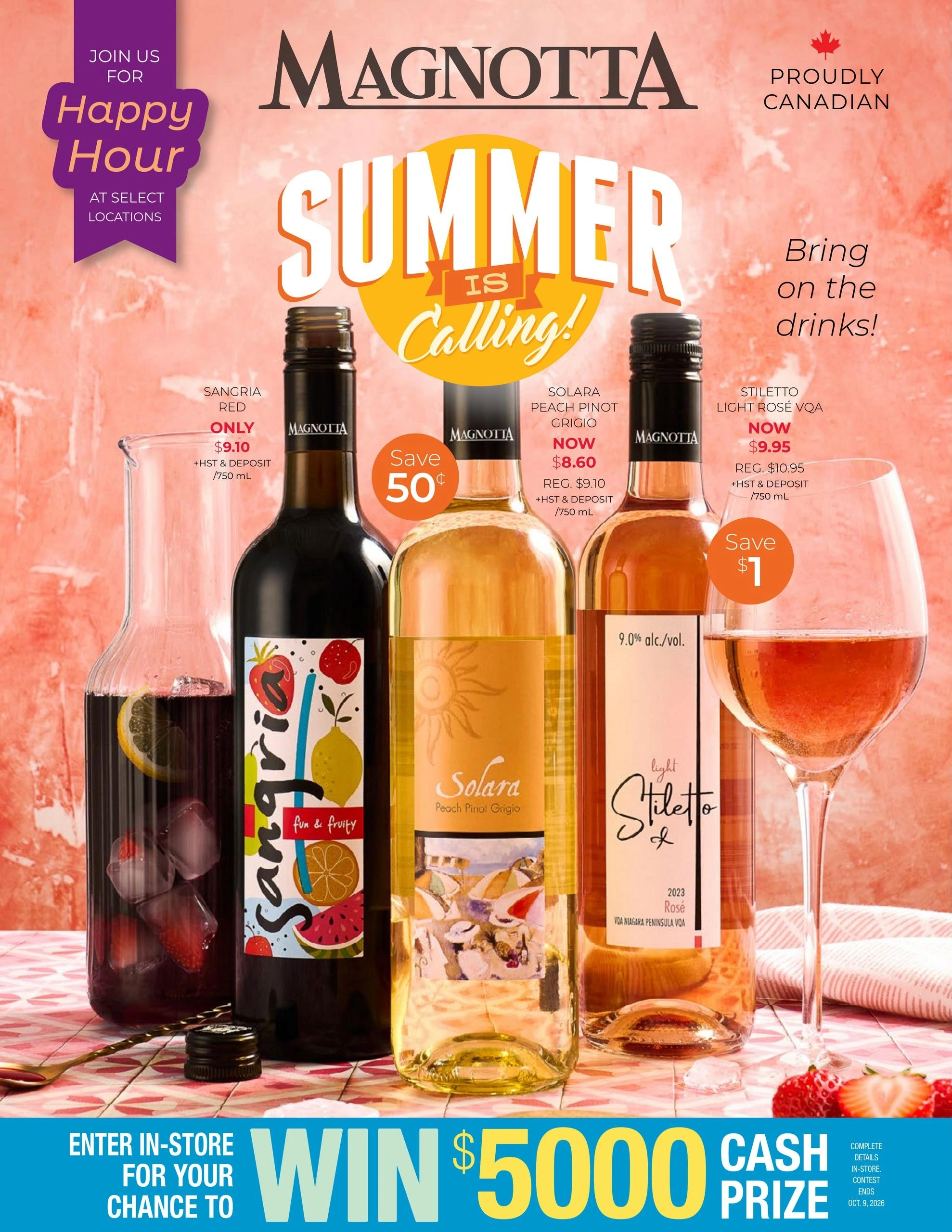 Magnotta Wines, Beers and Spirits flyer page 1