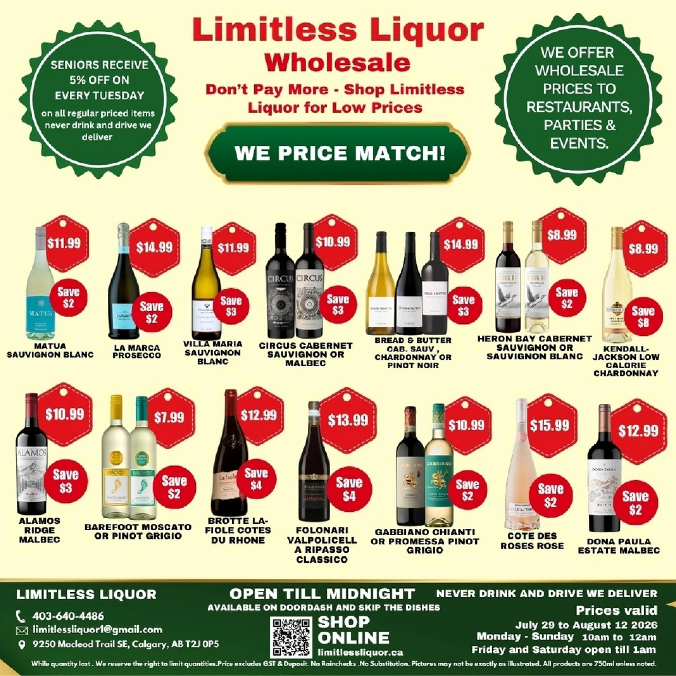 Limitless Liquor flyer page 2
