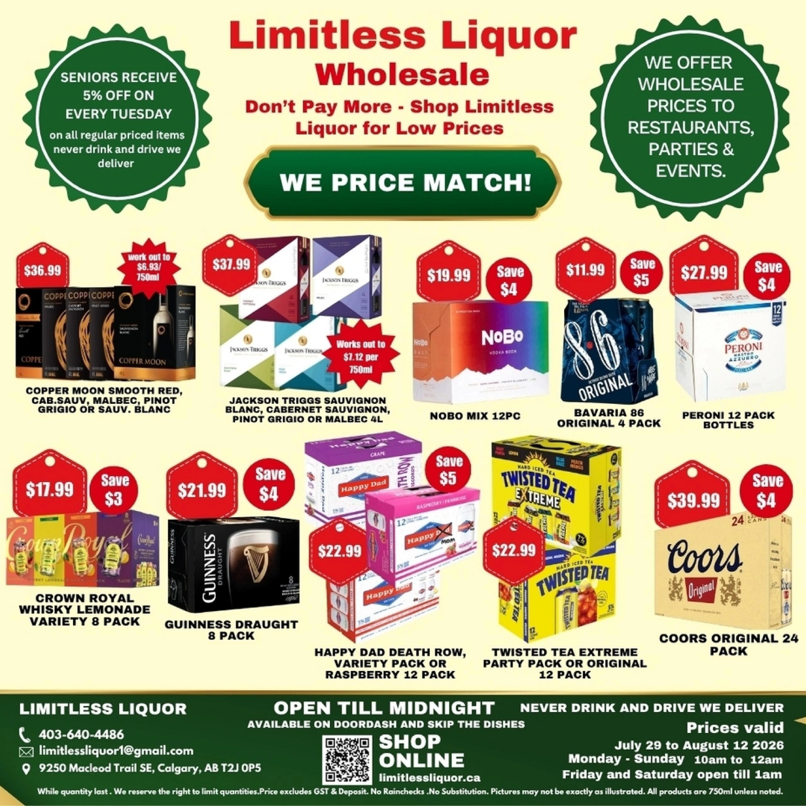 Limitless Liquor flyer page 3