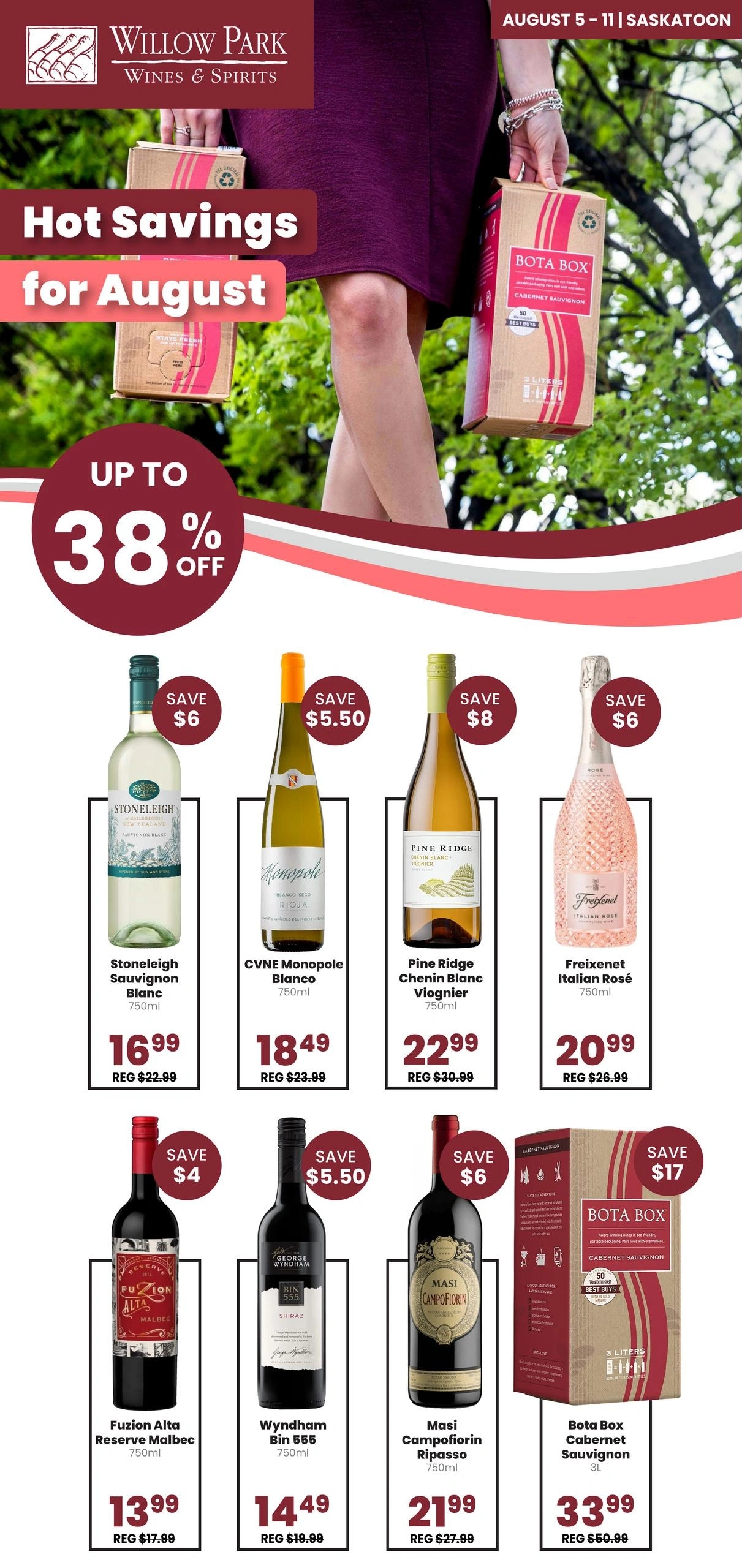 Willow Park Wines & Spirits flyer page 1