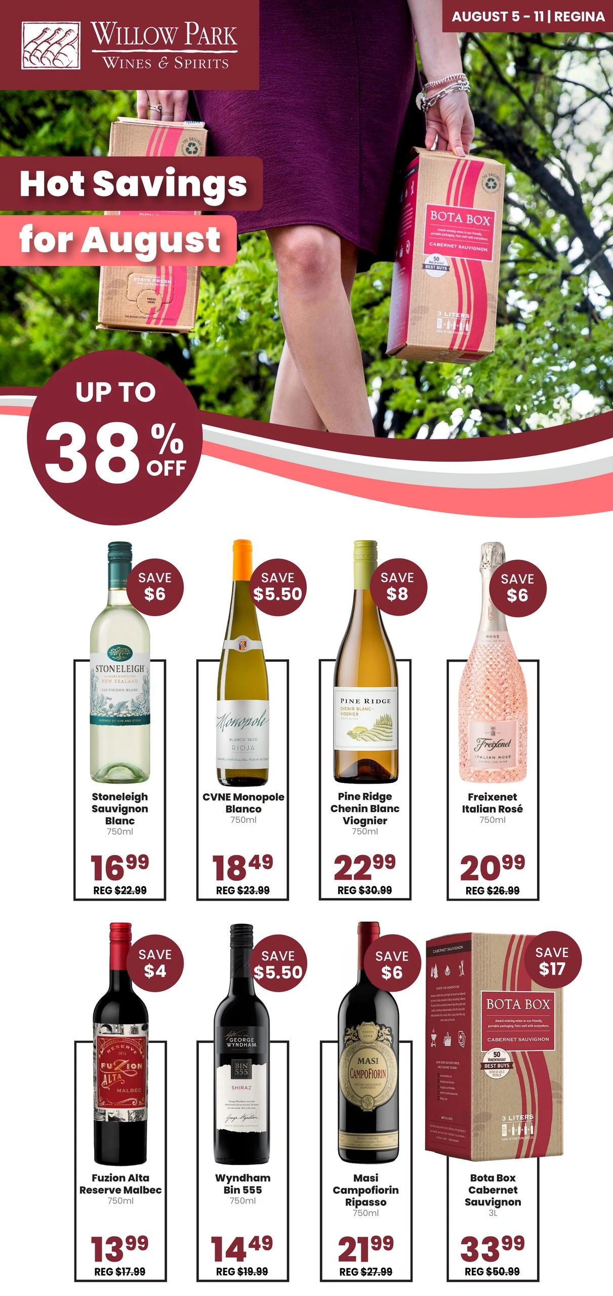 Willow Park Wines & Spirits flyer page 1