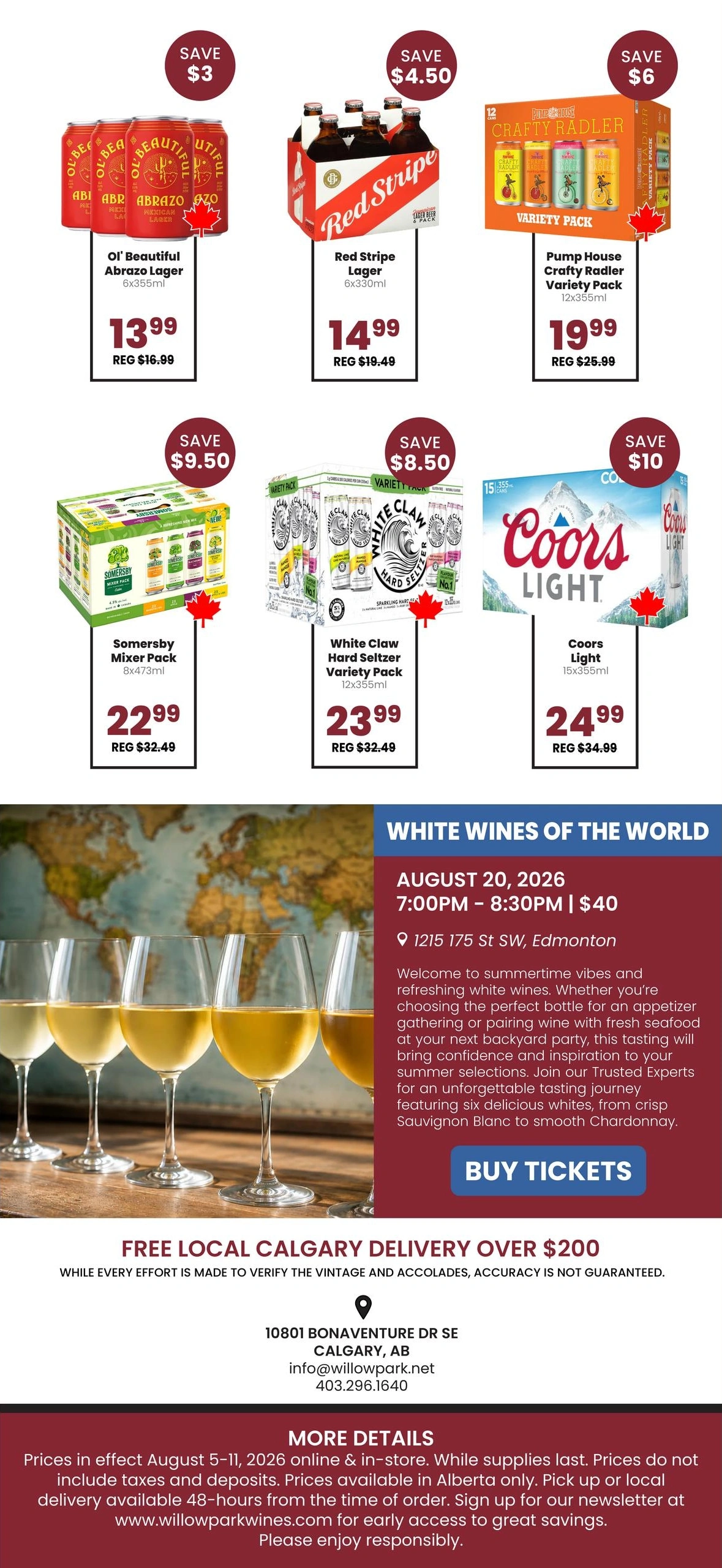 Willow Park Wines & Spirits flyer page 3