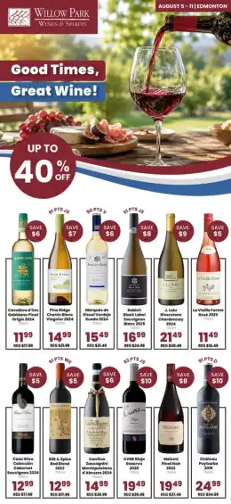 Willow Park Wines & Spirits Flyer
