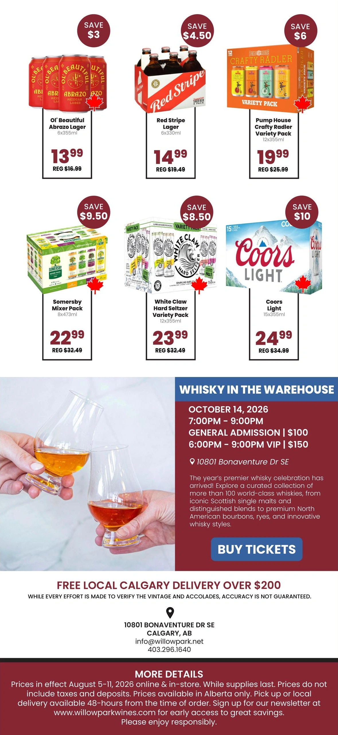Willow Park Wines & Spirits flyer page 3