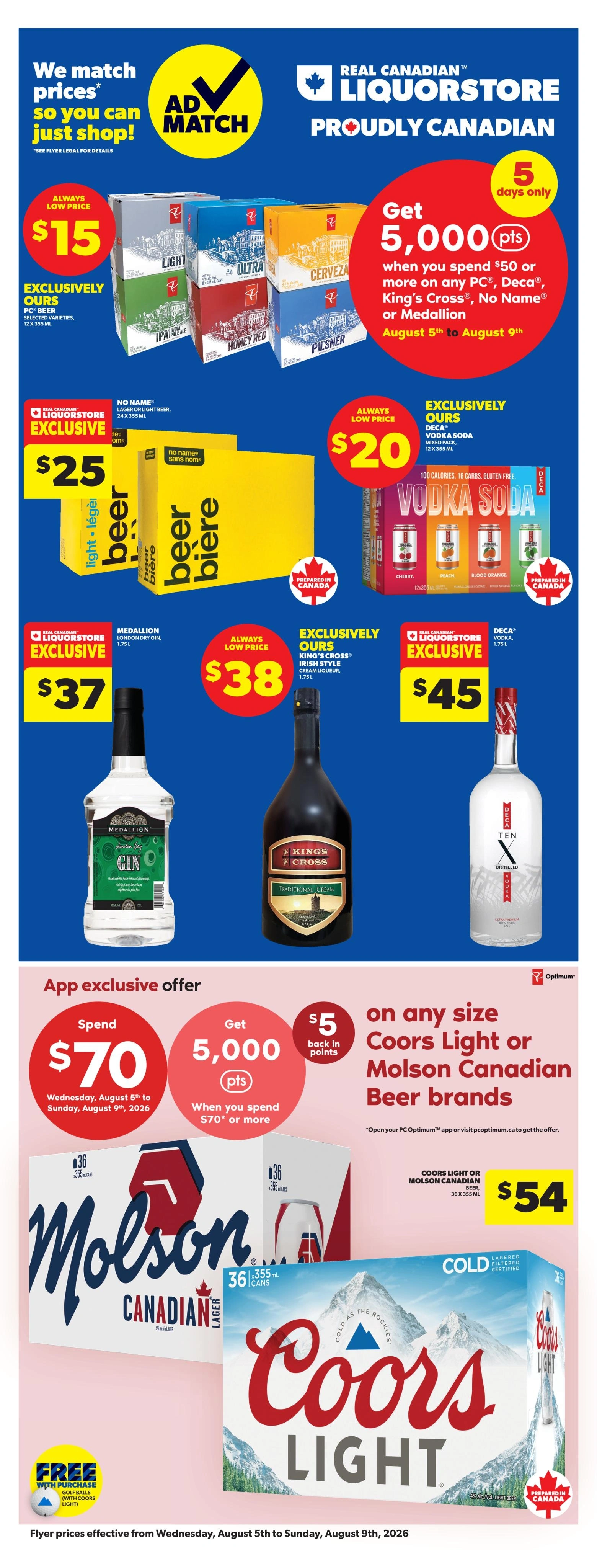Real Canadian Liquor Store flyer page 1