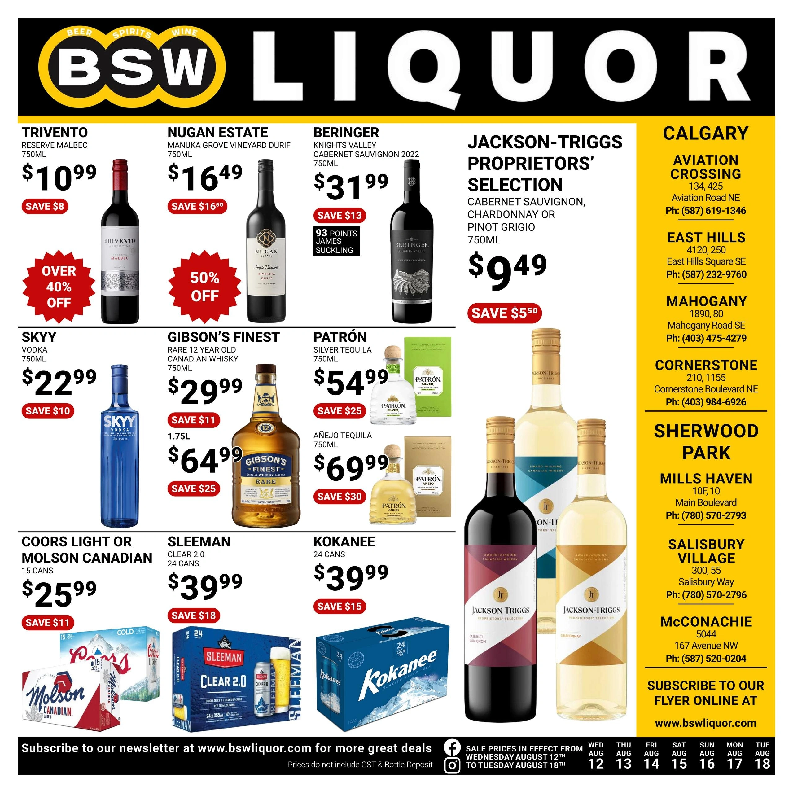 BSW Liquor flyer page 1