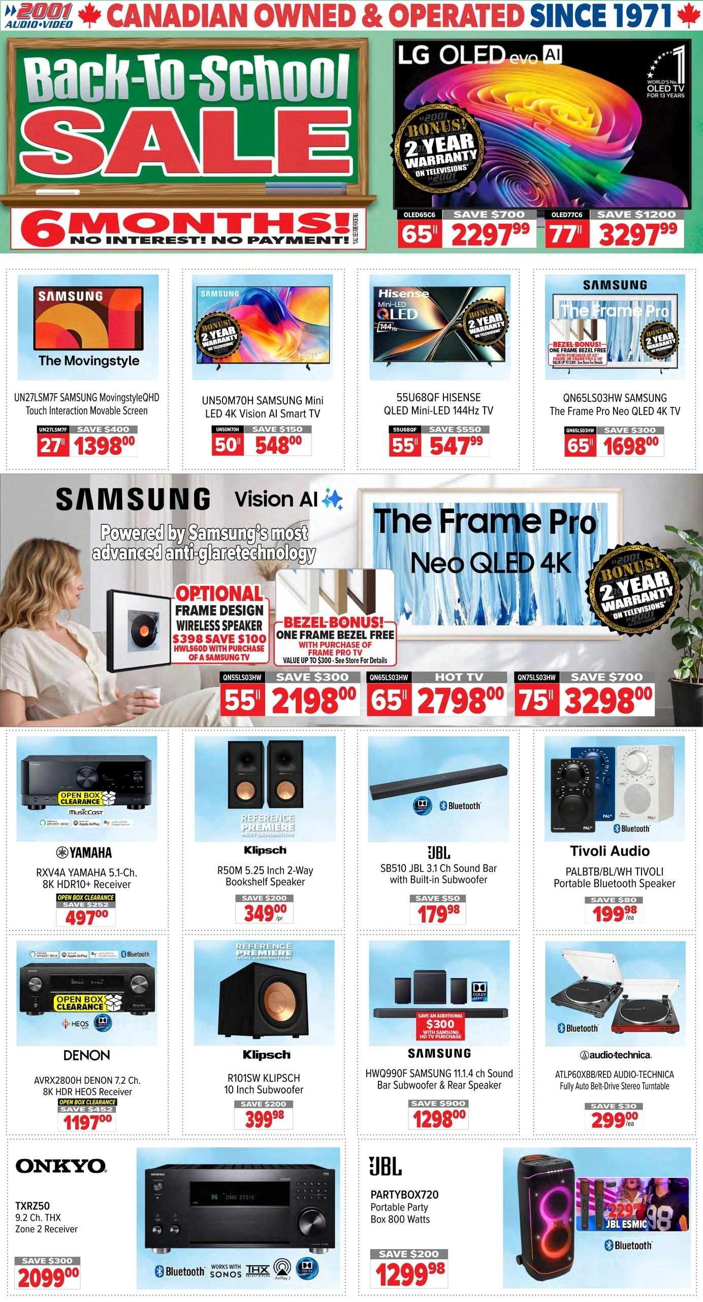 2001 Audio Video flyer page 1