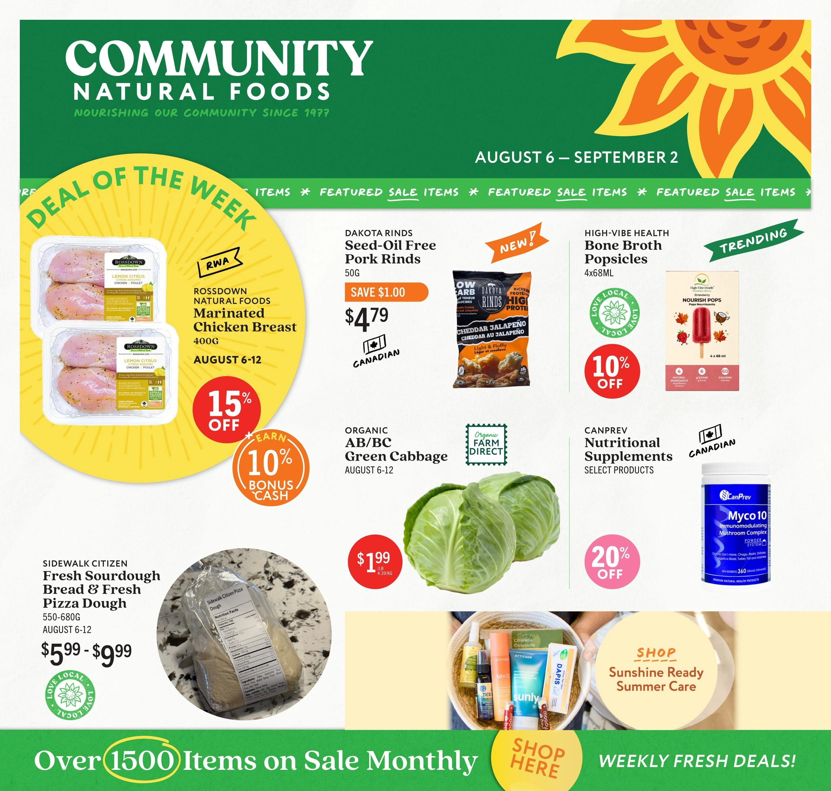 Community Natural Foods flyer page 1