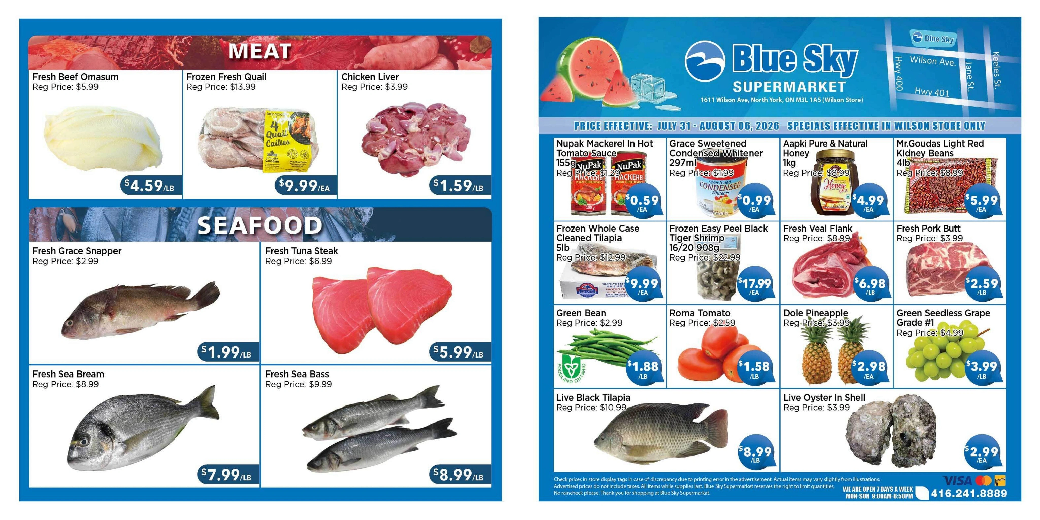 Blue Sky Supermarket flyer page 1