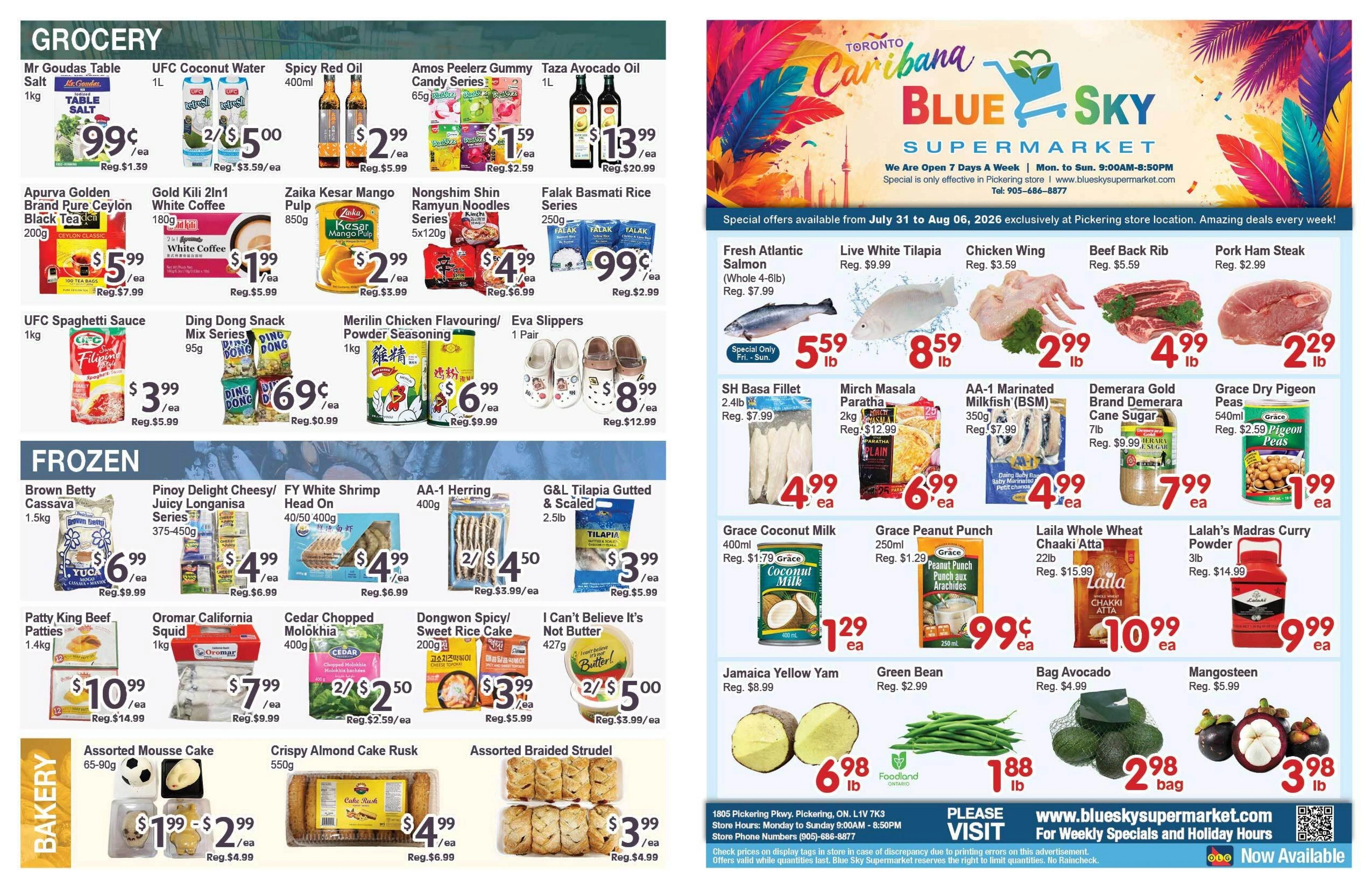 Blue Sky Supermarket flyer page 1