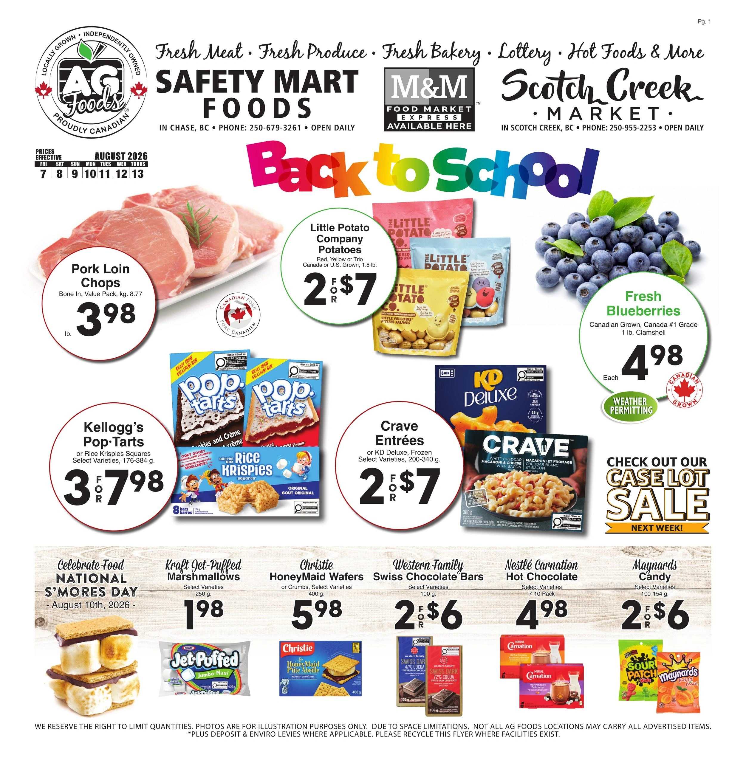 Safety Foods & Scotch Creek Market flyer page 1
