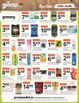 Greens Organic and Natural Market Indexed Bi-Weekly