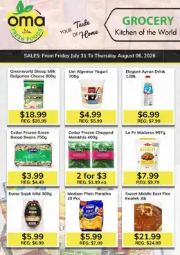 Oma Fresh Foods Indexed Weekly