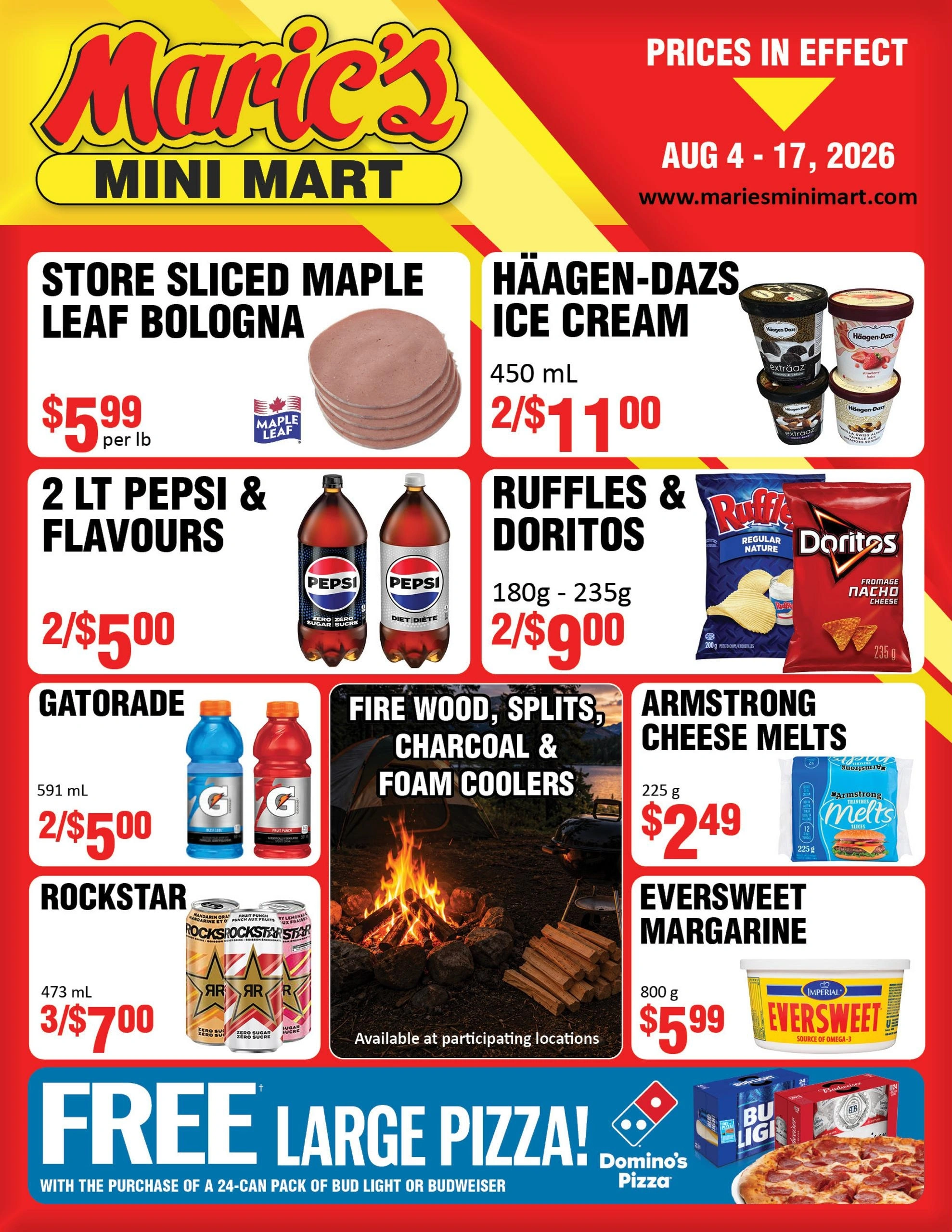 Marie's Mini Mart flyer page 1